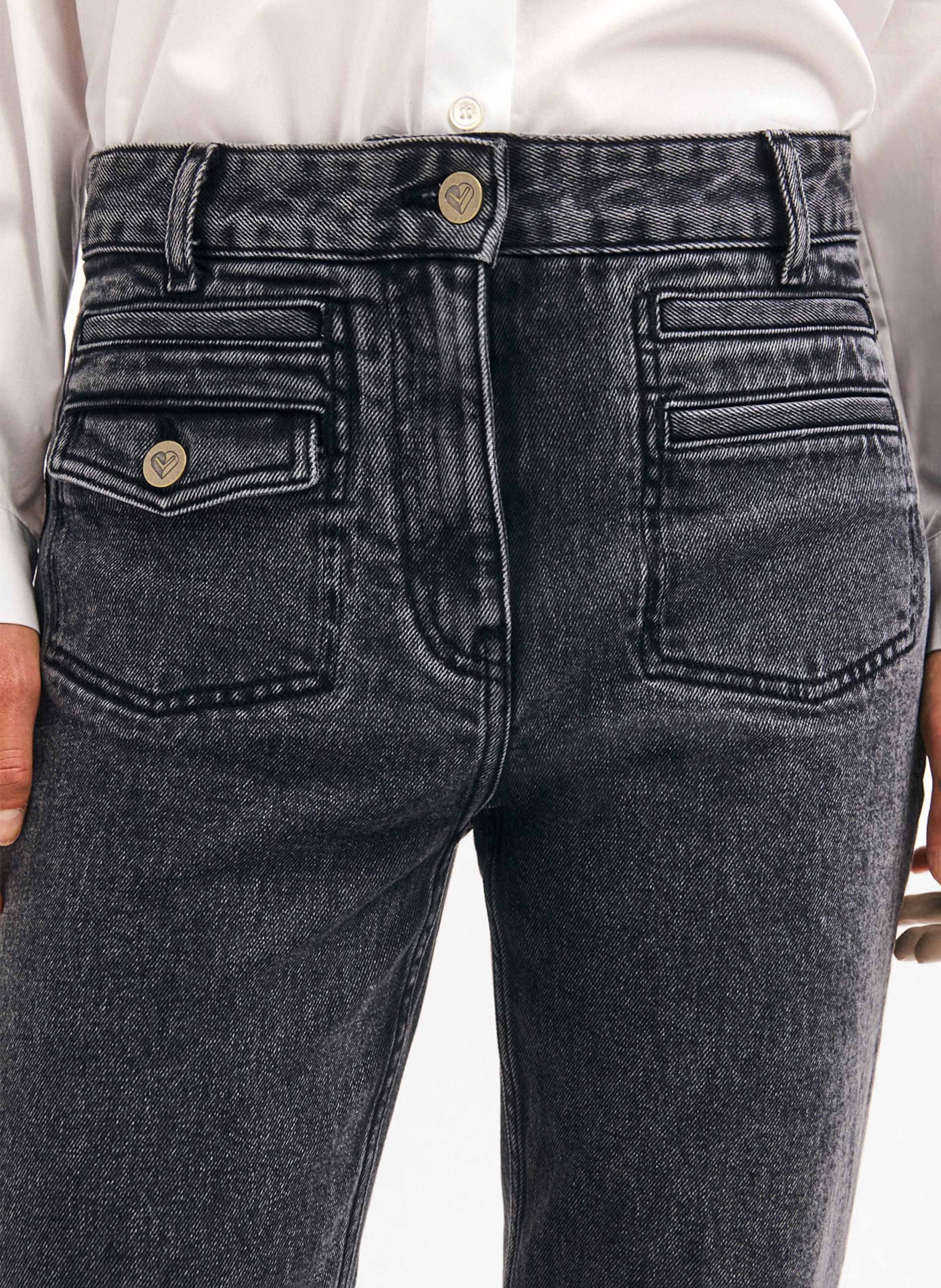 Jean bootcut en coton mélangé PABLO Gris