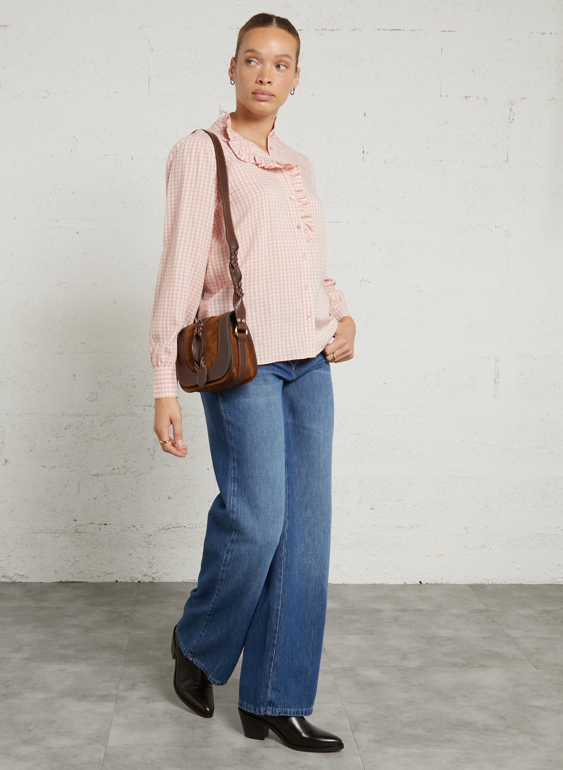 Blouse met Victoriaanse kraag MAISON 123 Roze