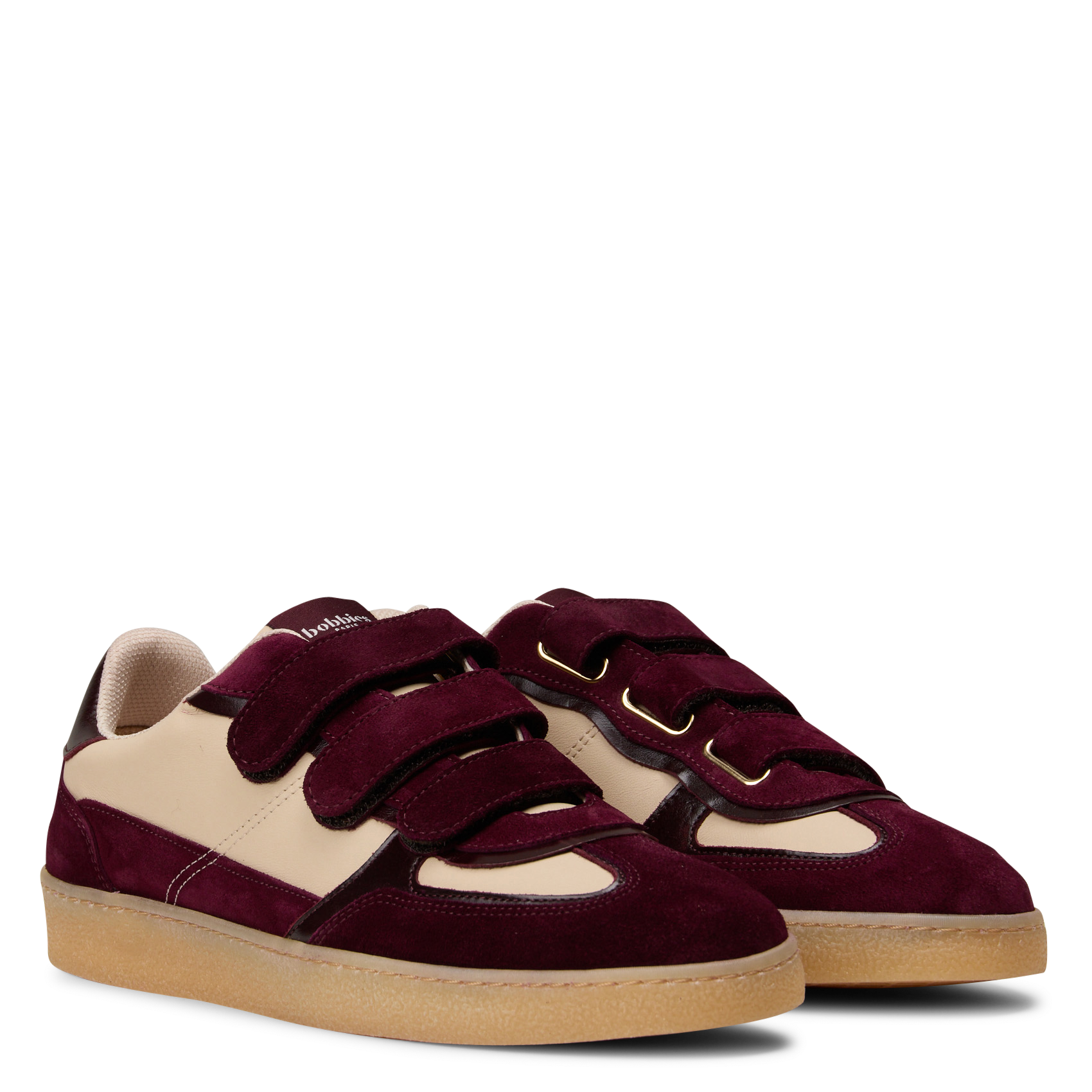 Sneaker mit Klettverschluss aus Lammleder BOBBIES Pflaume