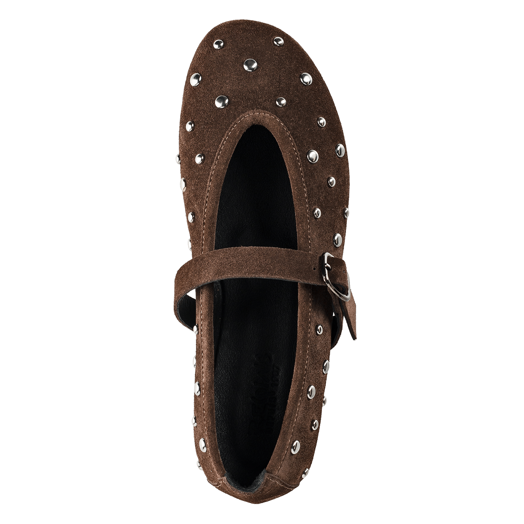Nietenbesetzte Wildleder-Ballerinas | Braun REQINS Damen
