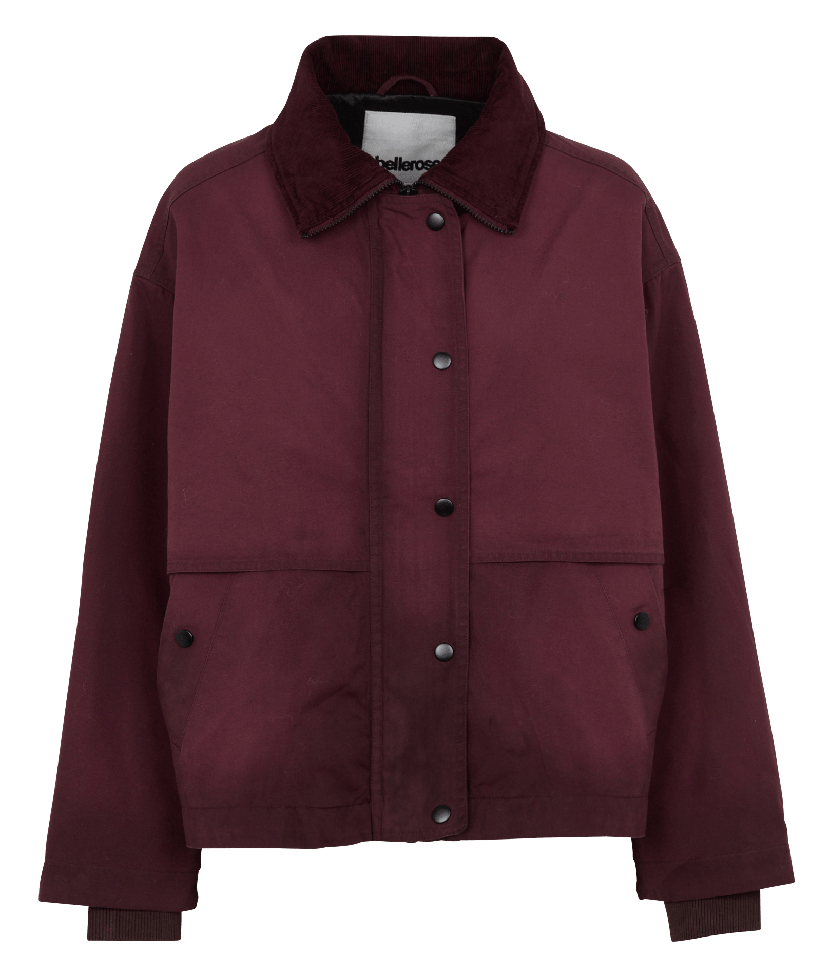 Oversized ribbed collar cotton jacket BELLEROSE Red