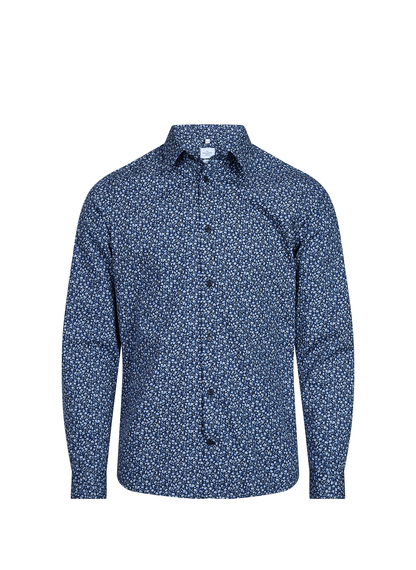 Slim-fit cotton iFleur-s shirt AU PRINTEMPS PARIS Blue