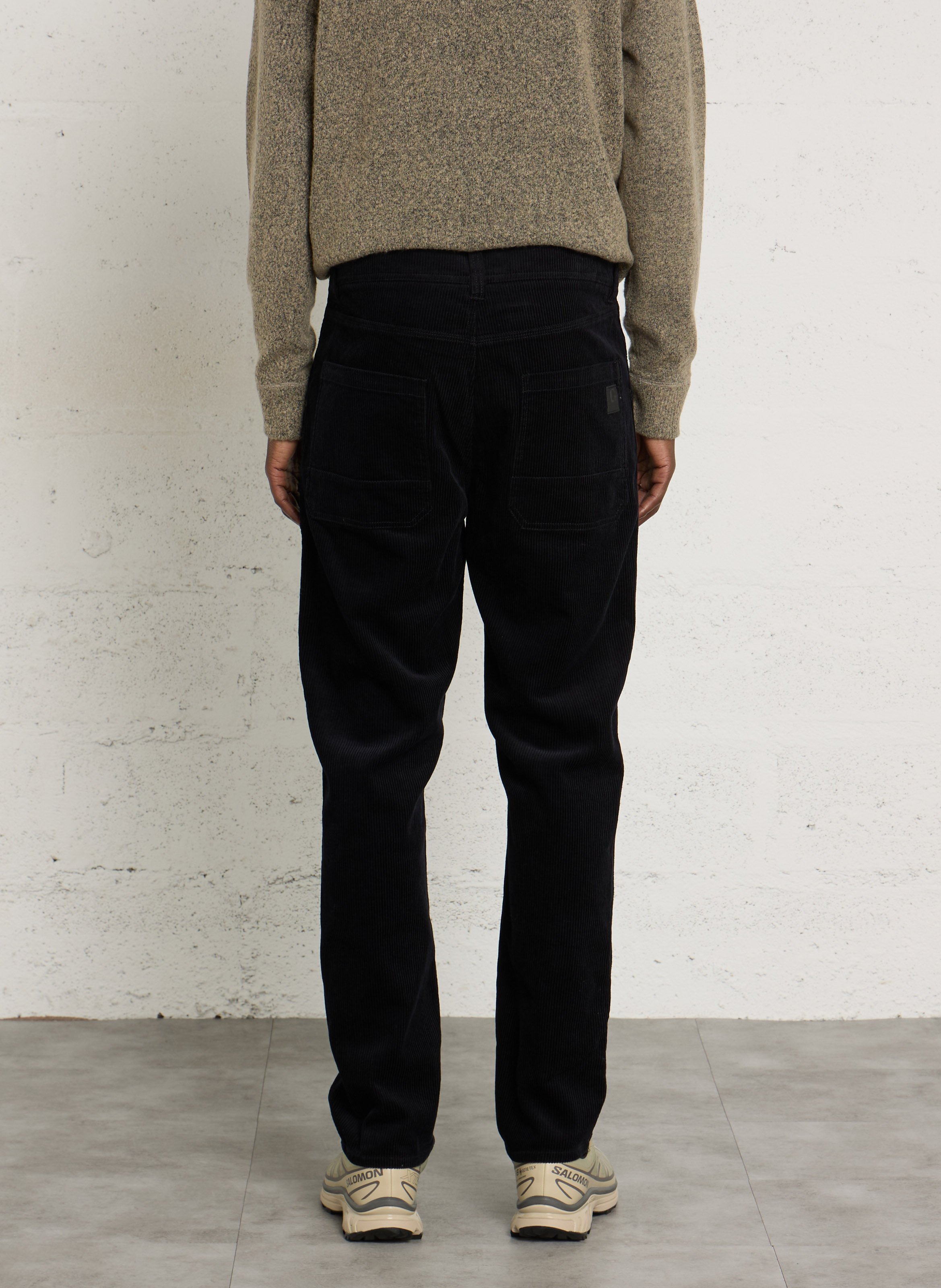 Straight-leg ribbed cotton pants LE TEMPS DES CERISES Blue
