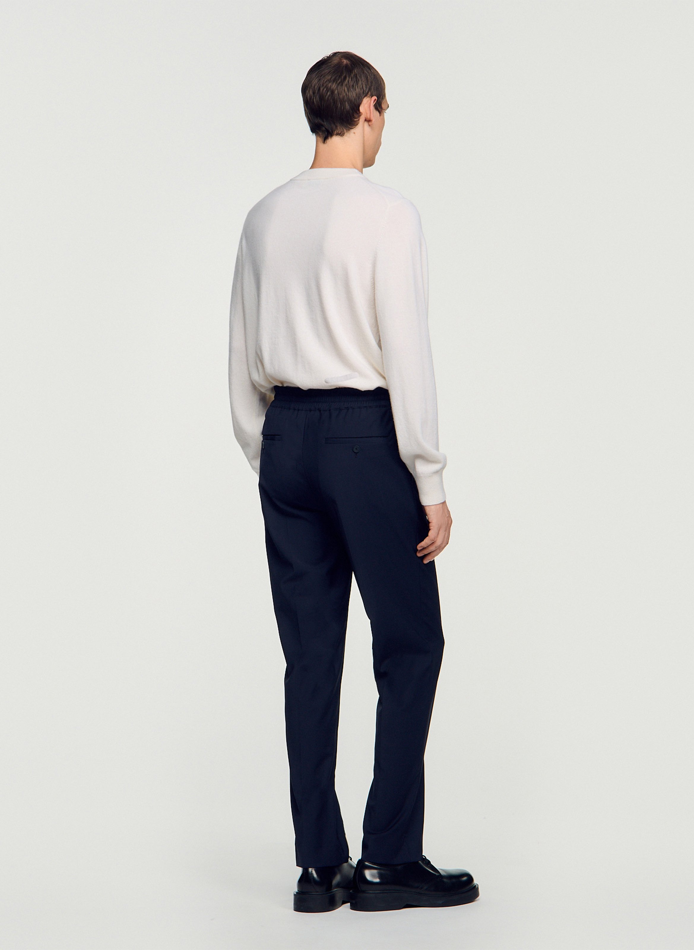 Pantalon droit élastiqué SANDRO Bleu