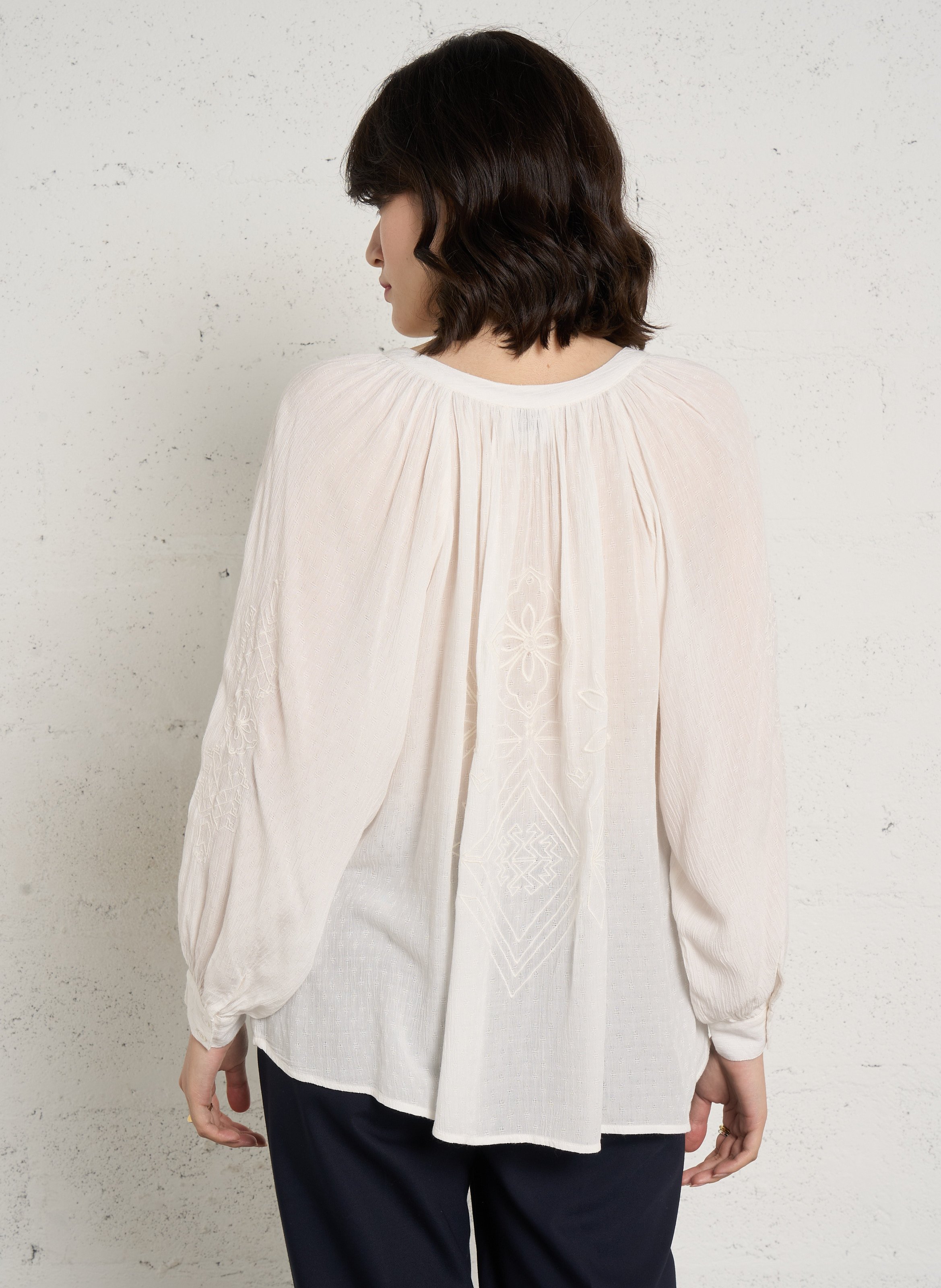 Weite Langarmbluse LA PETITE ETOILE Beige