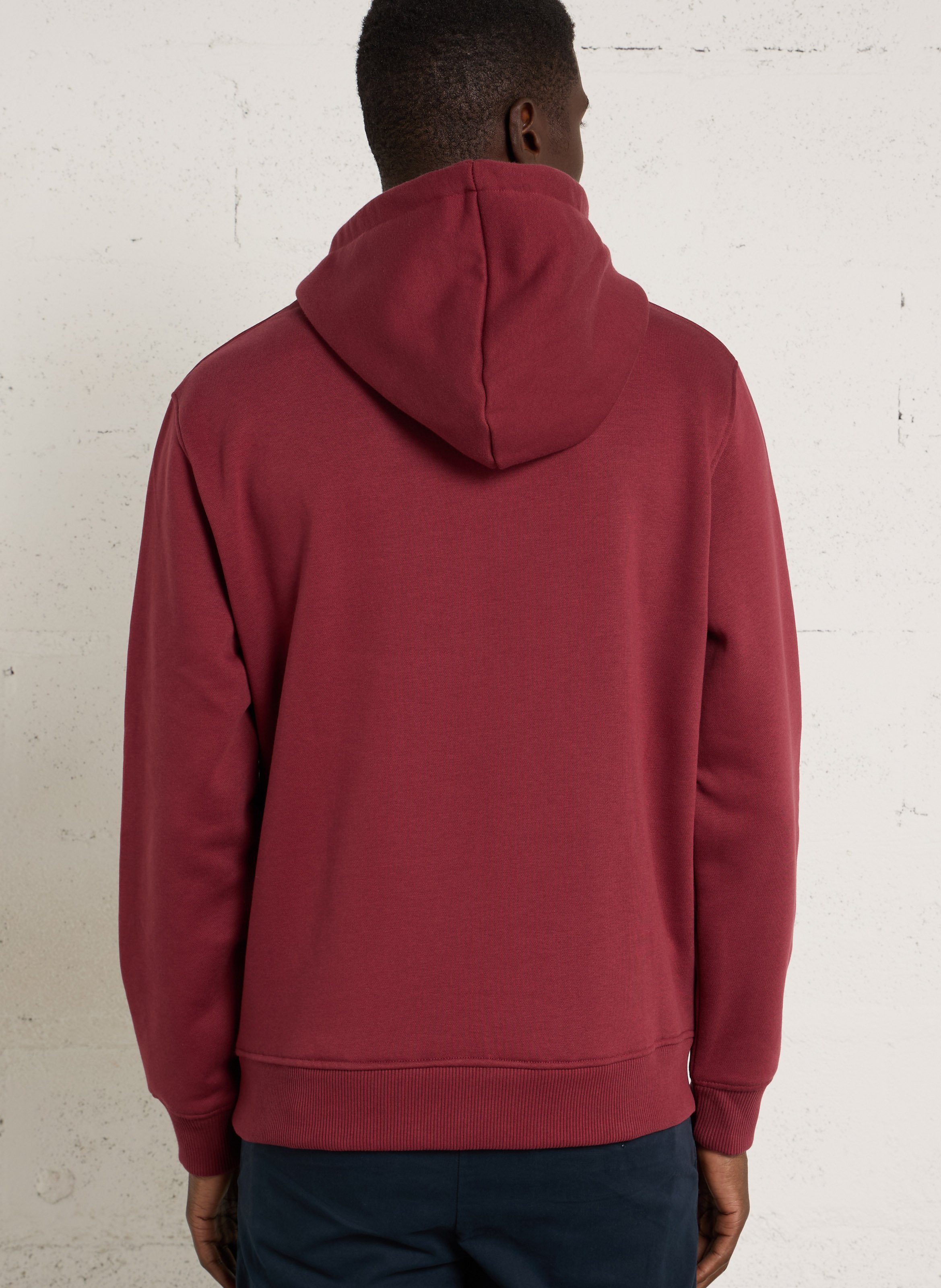 Sweat à capuche uni avec logo brodé PEPE JEANS Rouge