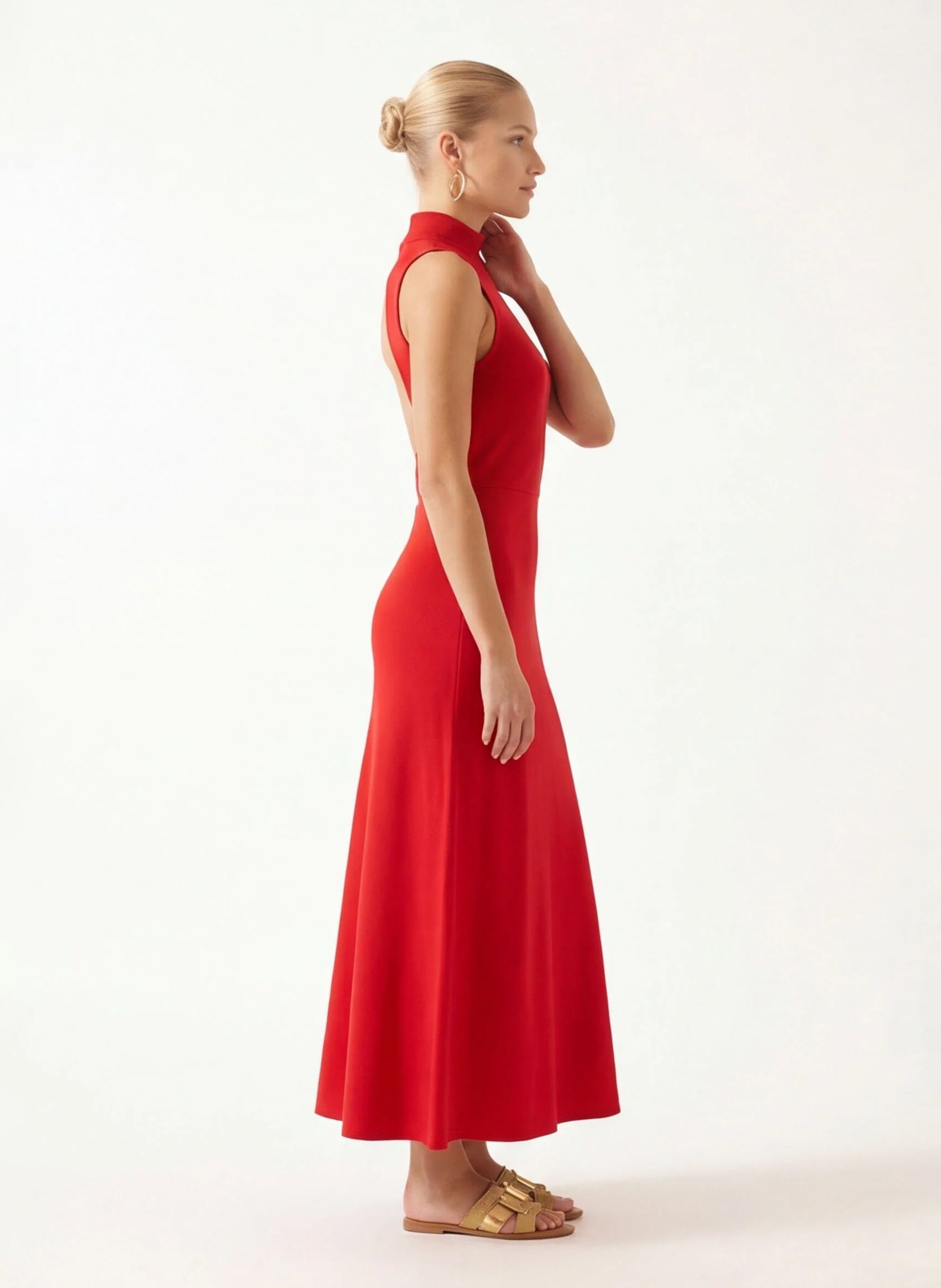 Flared backless maxi dress KOOKAI Red