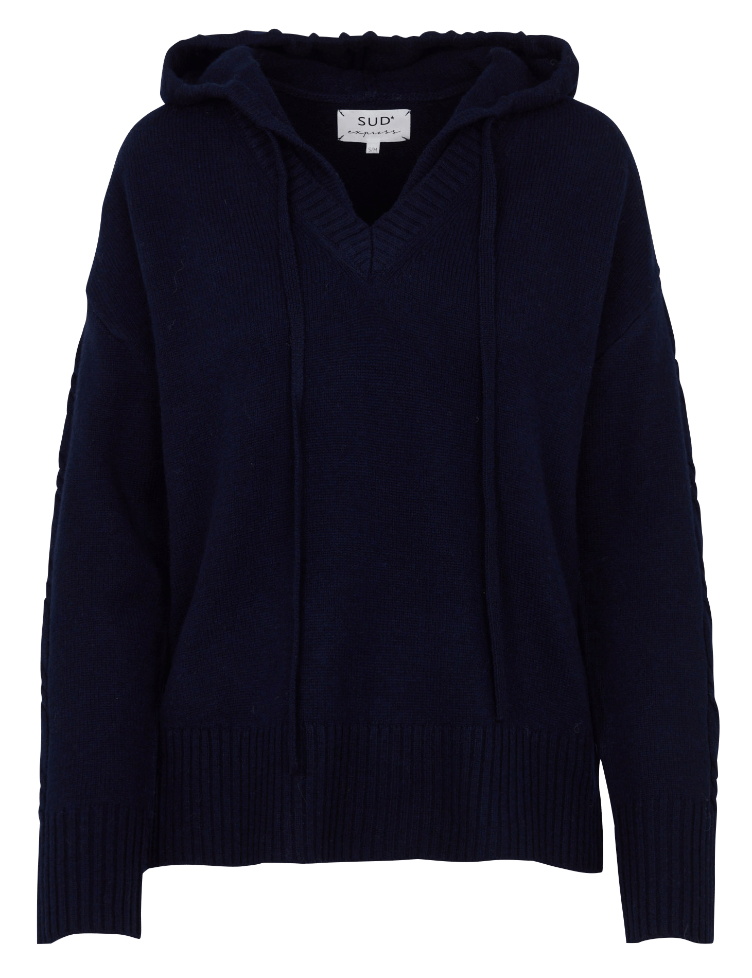 Straight-fit hooded wool sweater SUD EXPRESS Blue