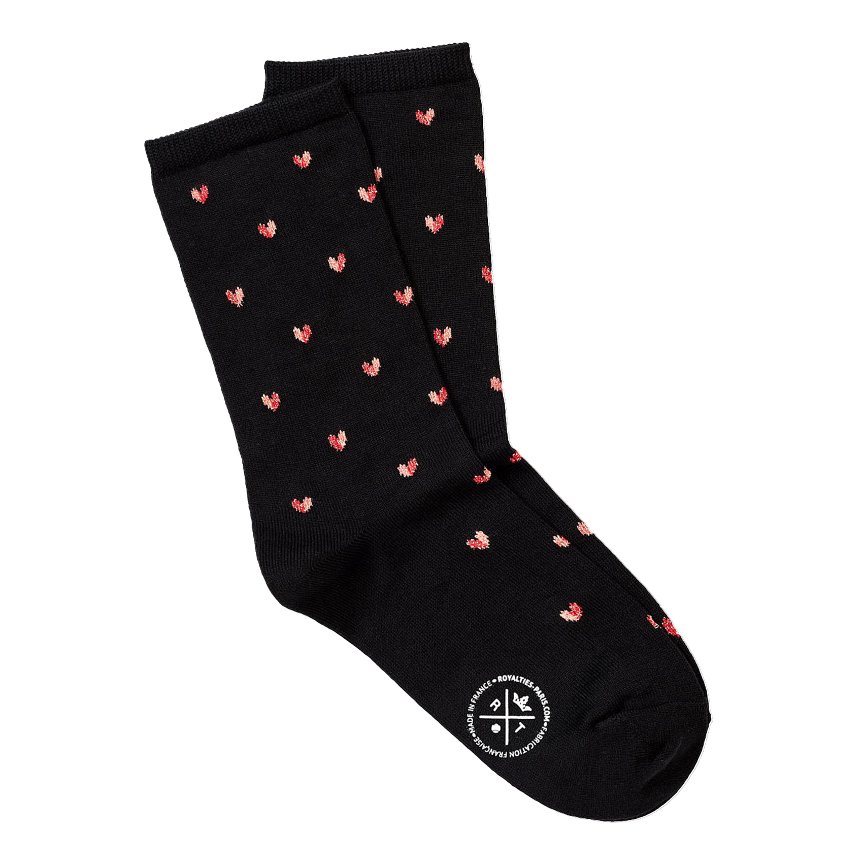 Heart-patterned cotton-blend socks ROYALTIES Black