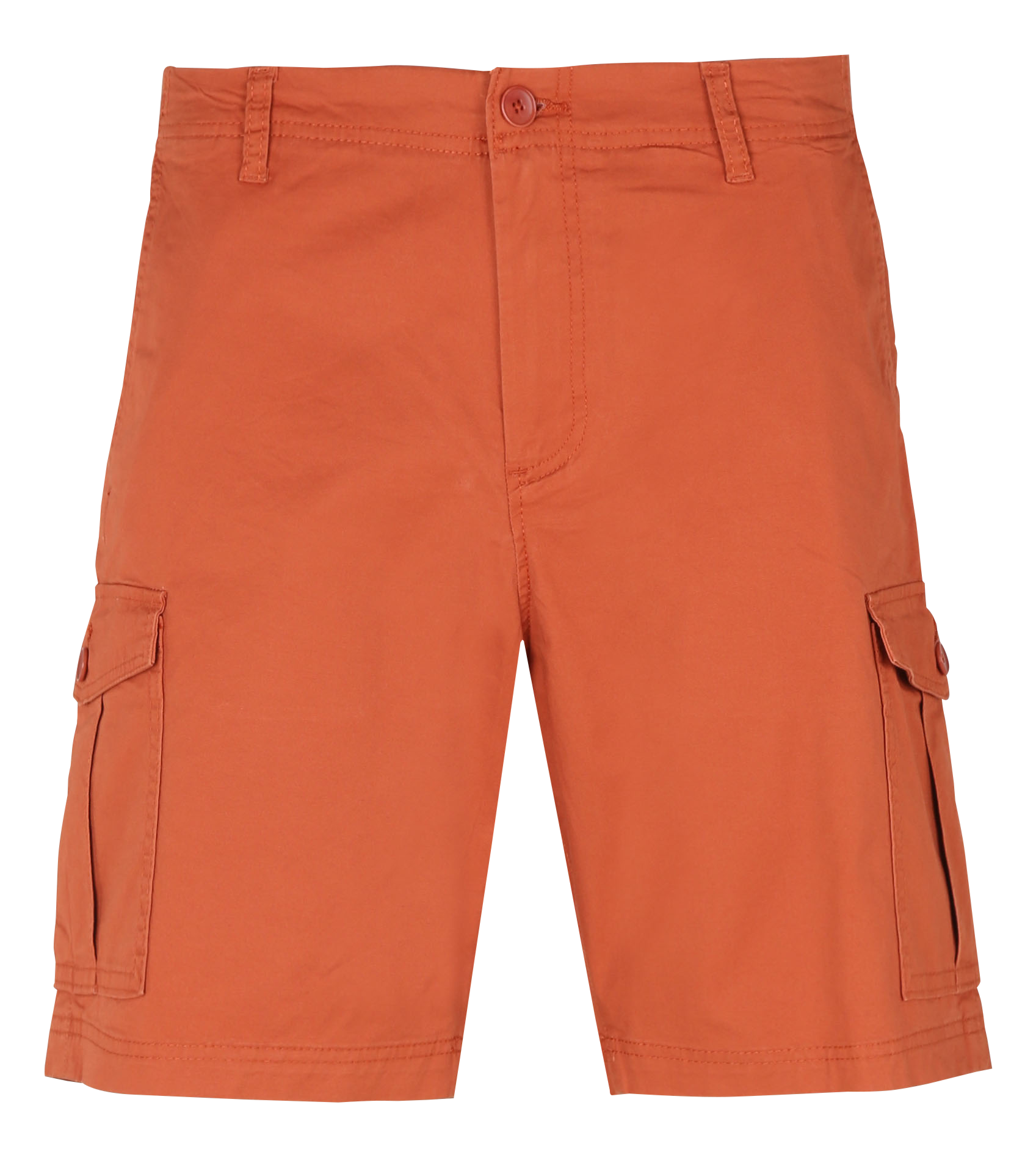 Straight organic cotton-blend Bermuda shorts SELECTED Orange
