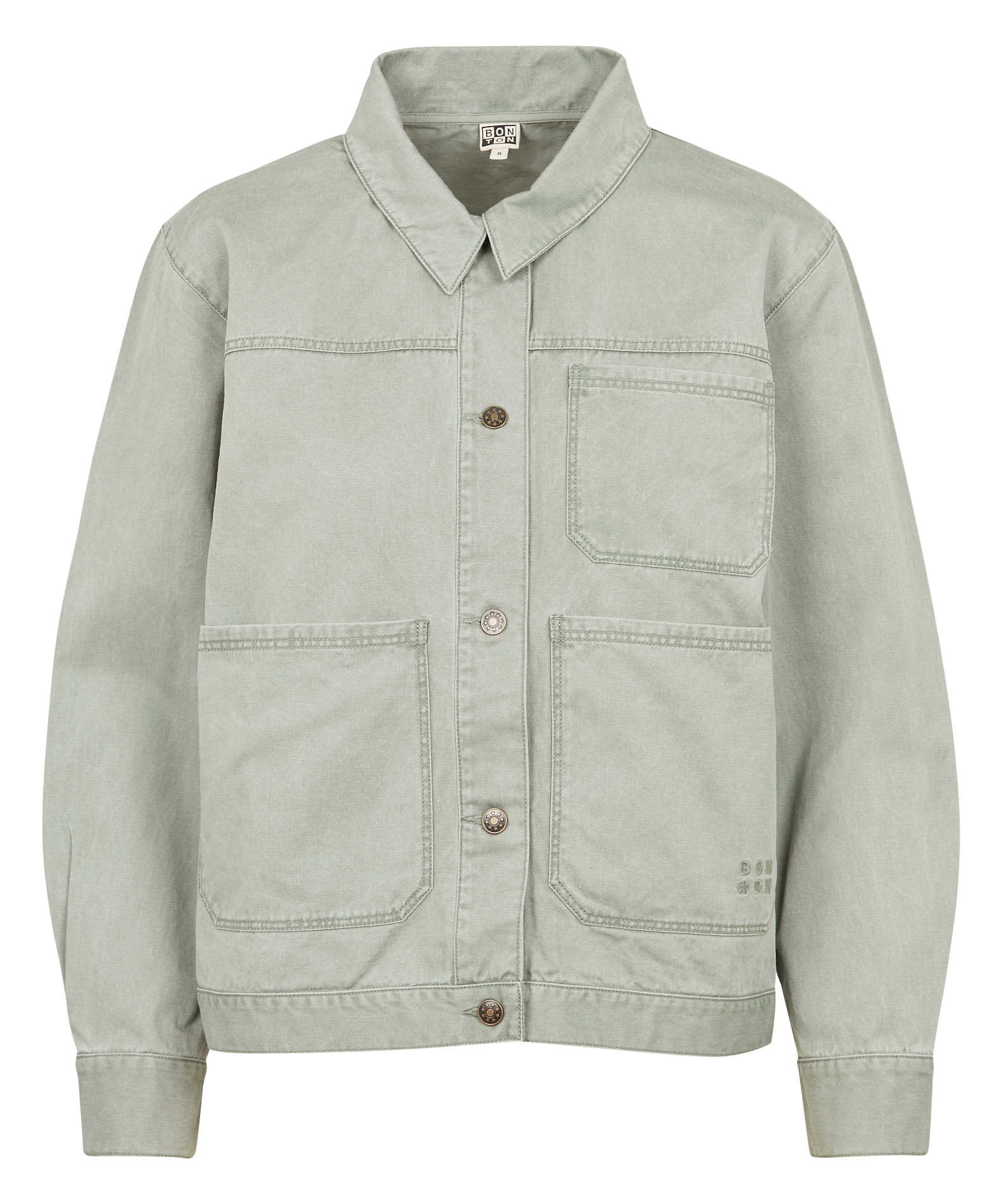 Veste en jean col classique  BONTON Gris