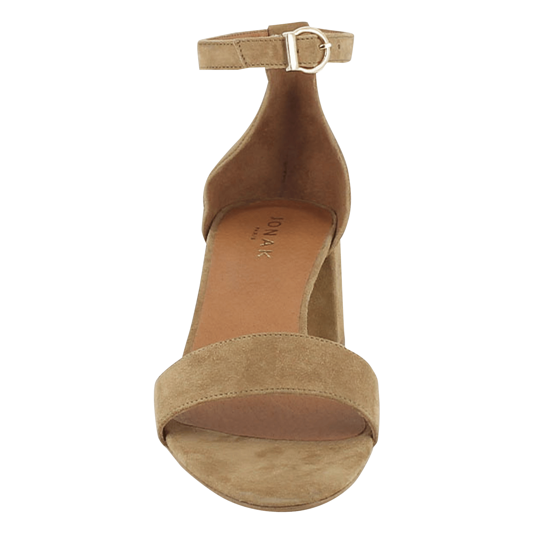 Sandales talons mi-hauts en cuir velours JONAK Beige