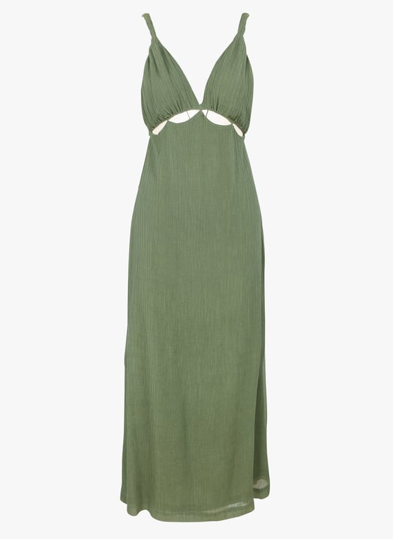 Long backless silk and linen dress Green Karma koma - Women | Place des Tendances Long backless silk and linen dress Green Karma koma - Women | Place des Tendances
