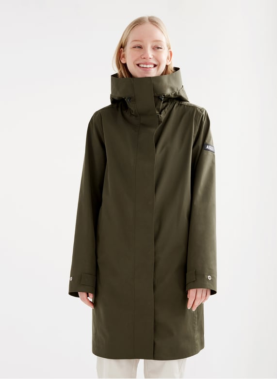 Parka impermeable col montant Vert