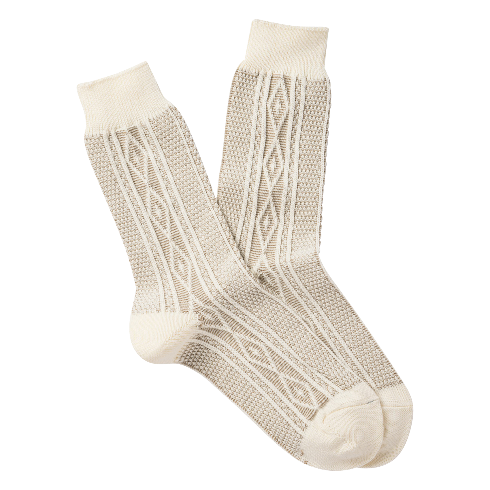 Chaussettes en tricot irlandais en coton mélangé  ROYALTIES Blanc