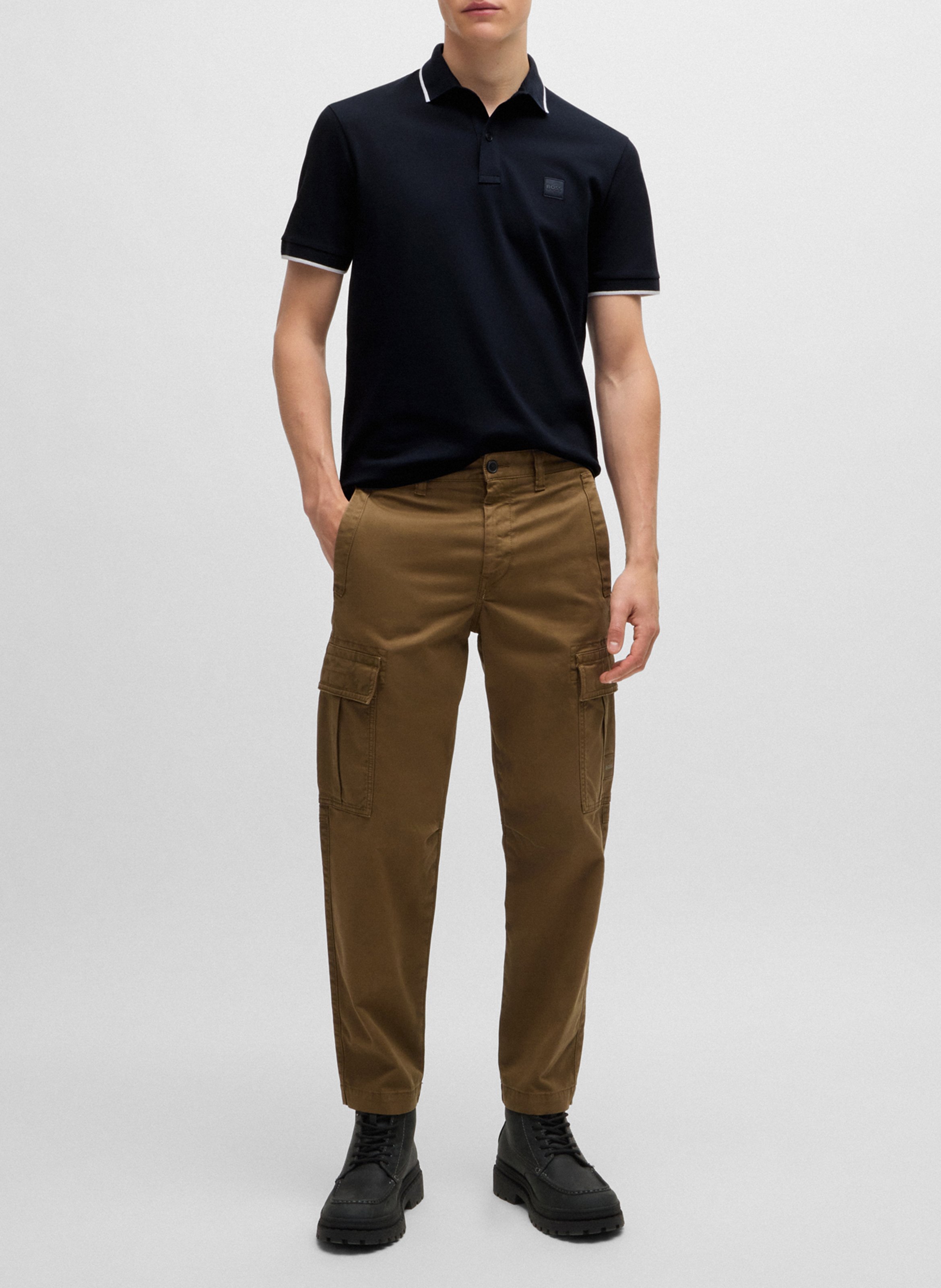 Slim-fit stretch cotton polo shirt BOSS Blue