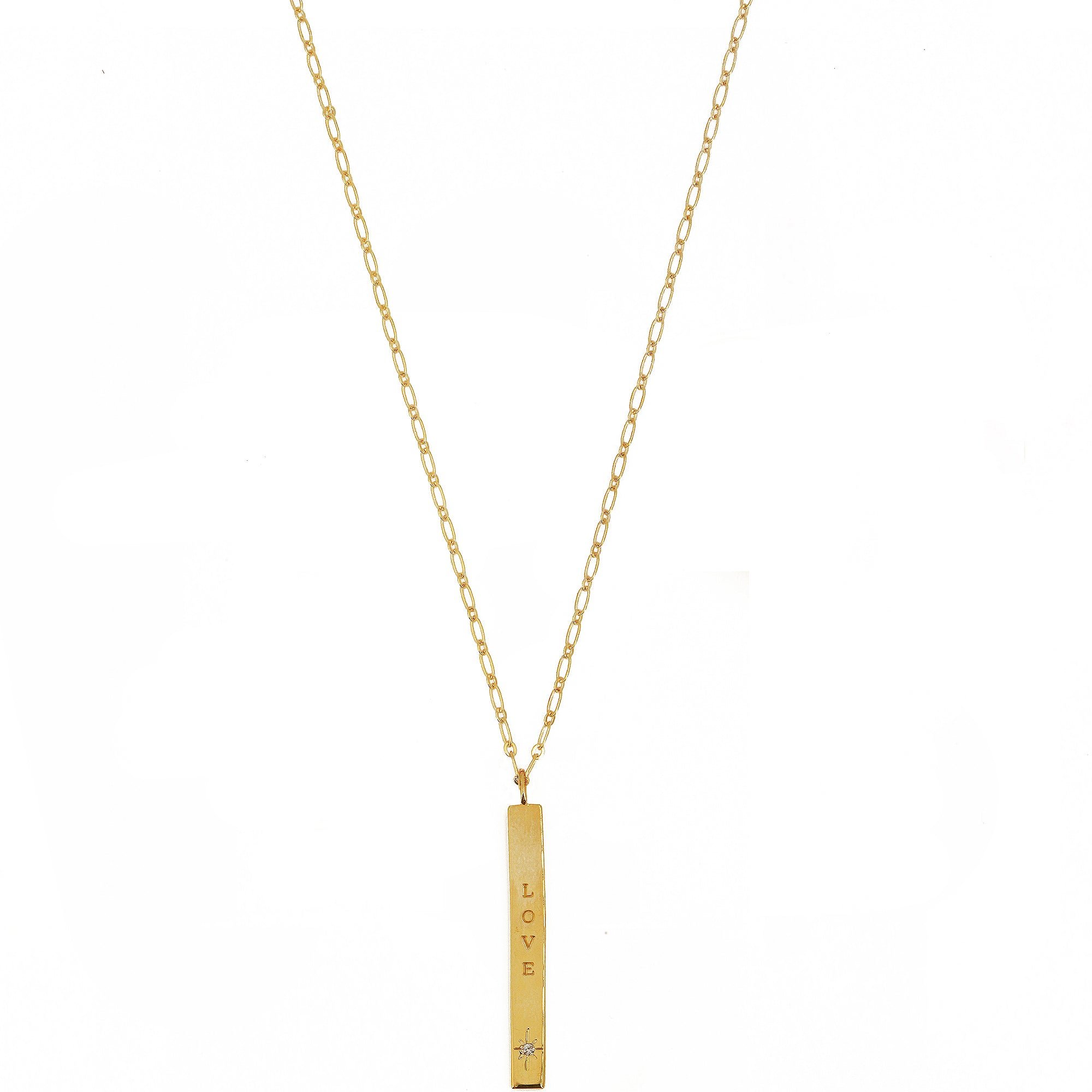 Gold-plated mantra necklace NILAI Golden