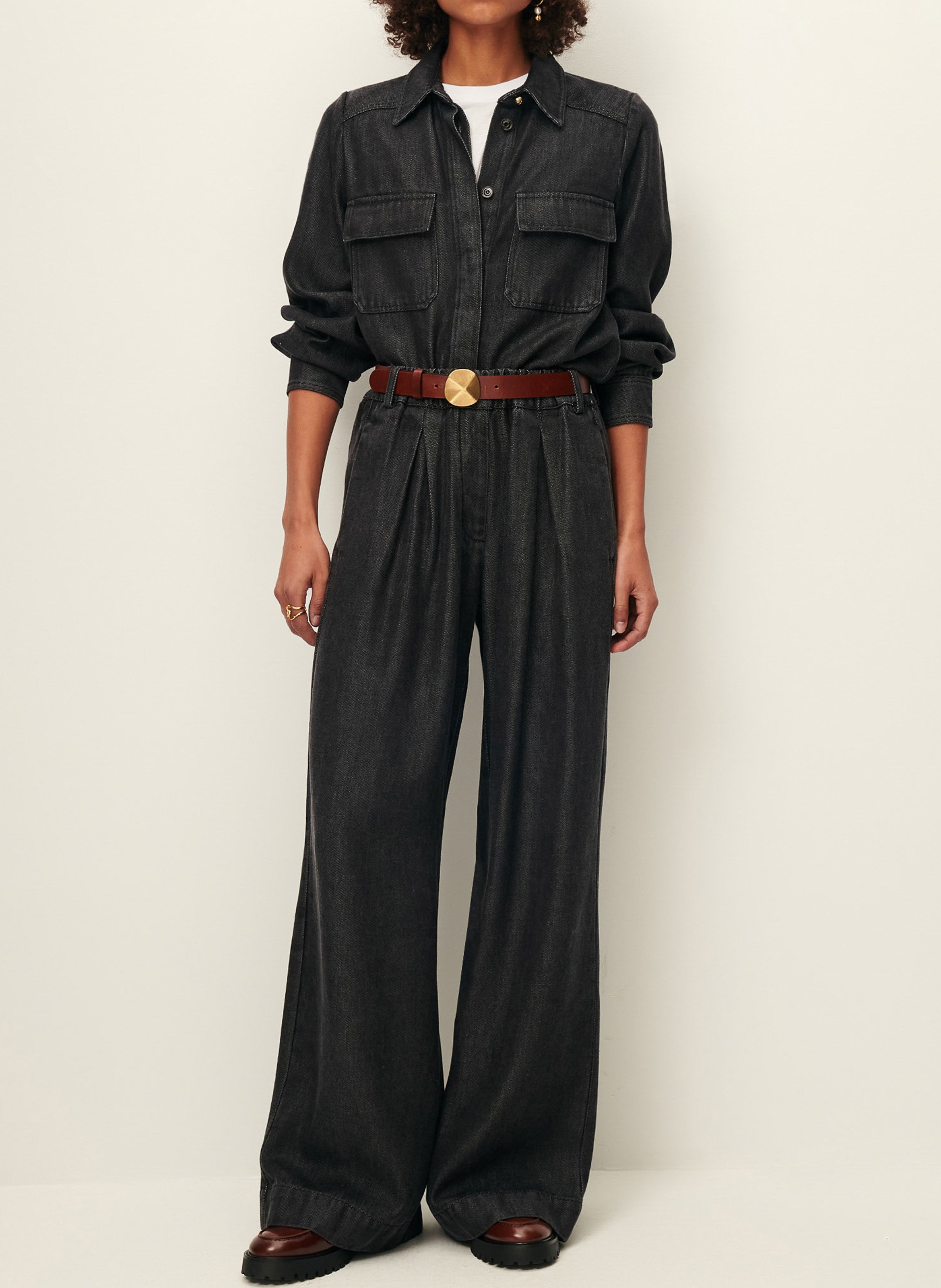 High-waisted wide-leg pants SESSUN Grey