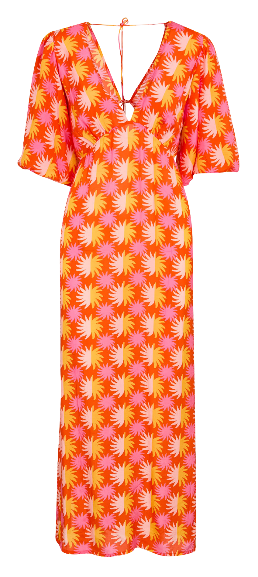 Maxikleid mit V-Ausschnitt Orange