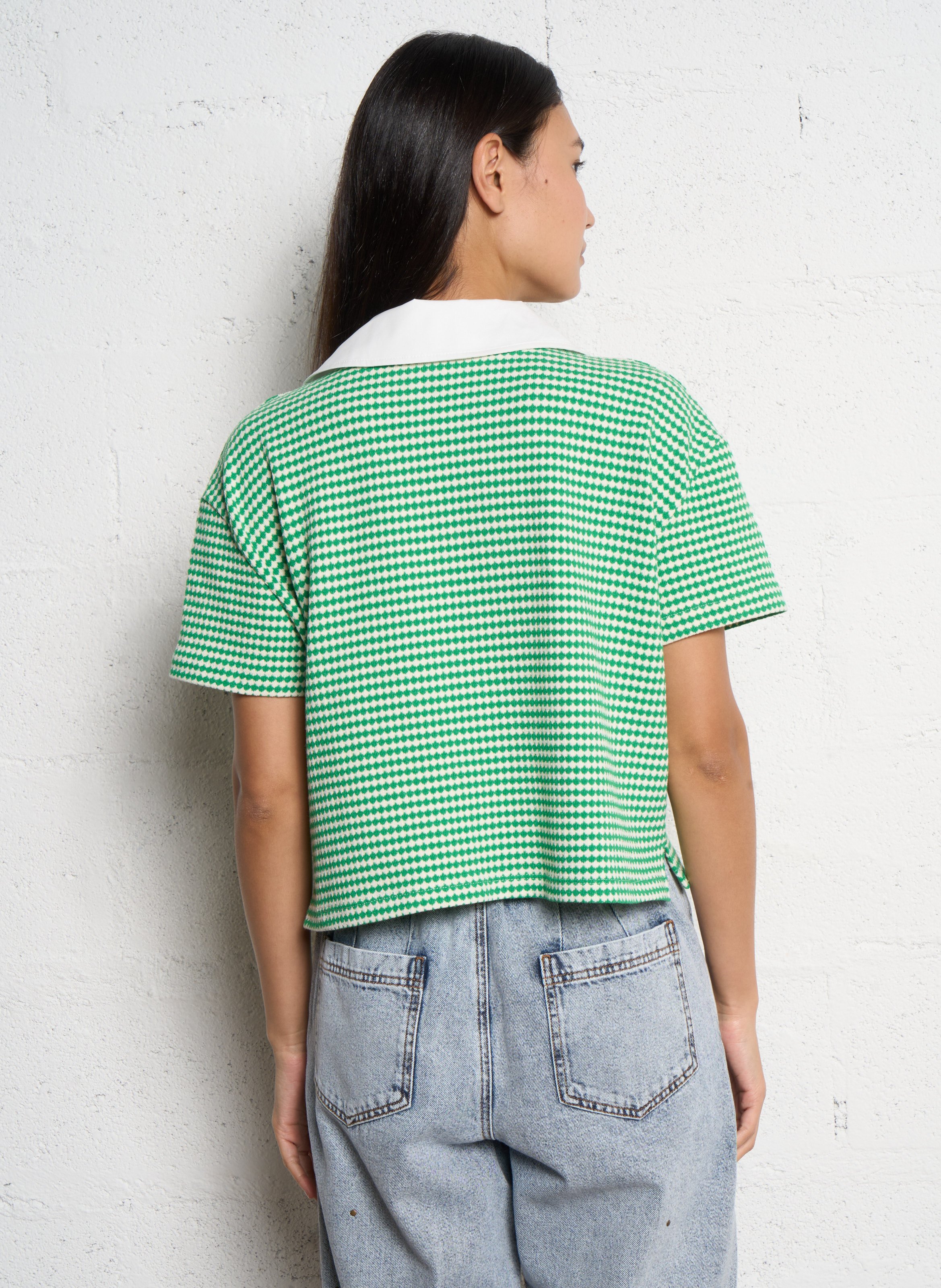 Oversized classic collar top TINSELS Green