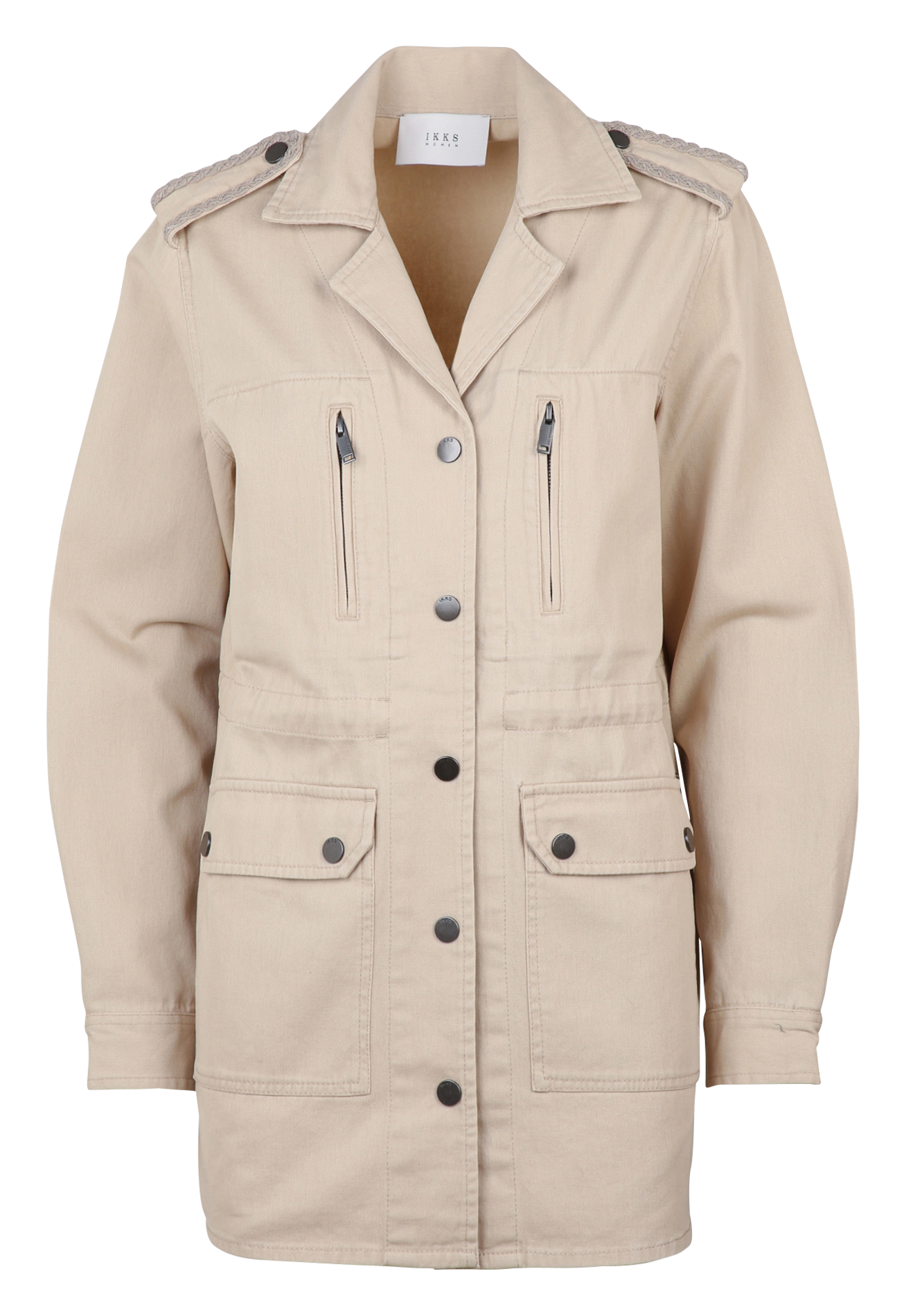 Straight cotton jacket IKKS Beige