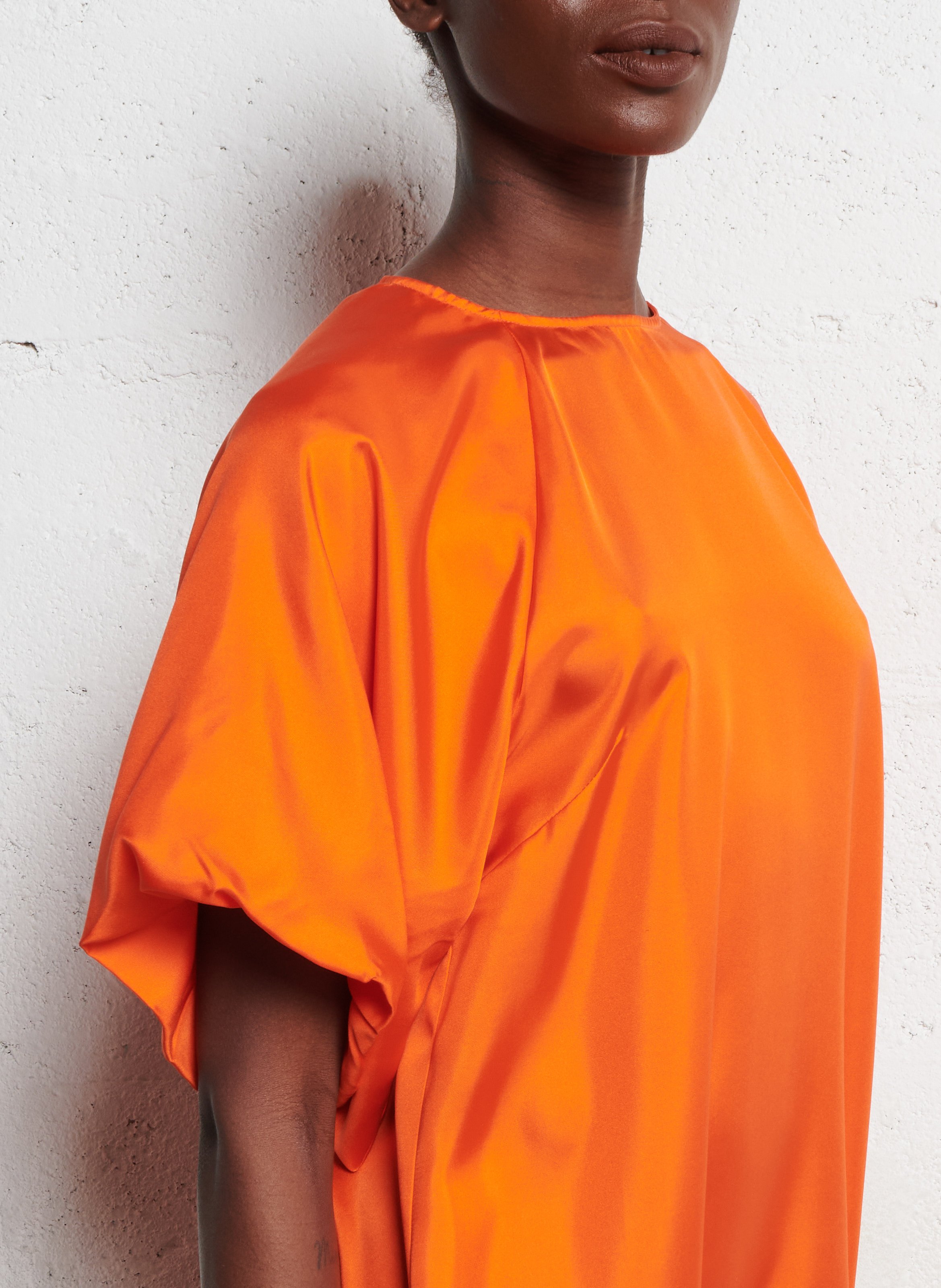 Straight silk dress ELISE CHALMIN Orange