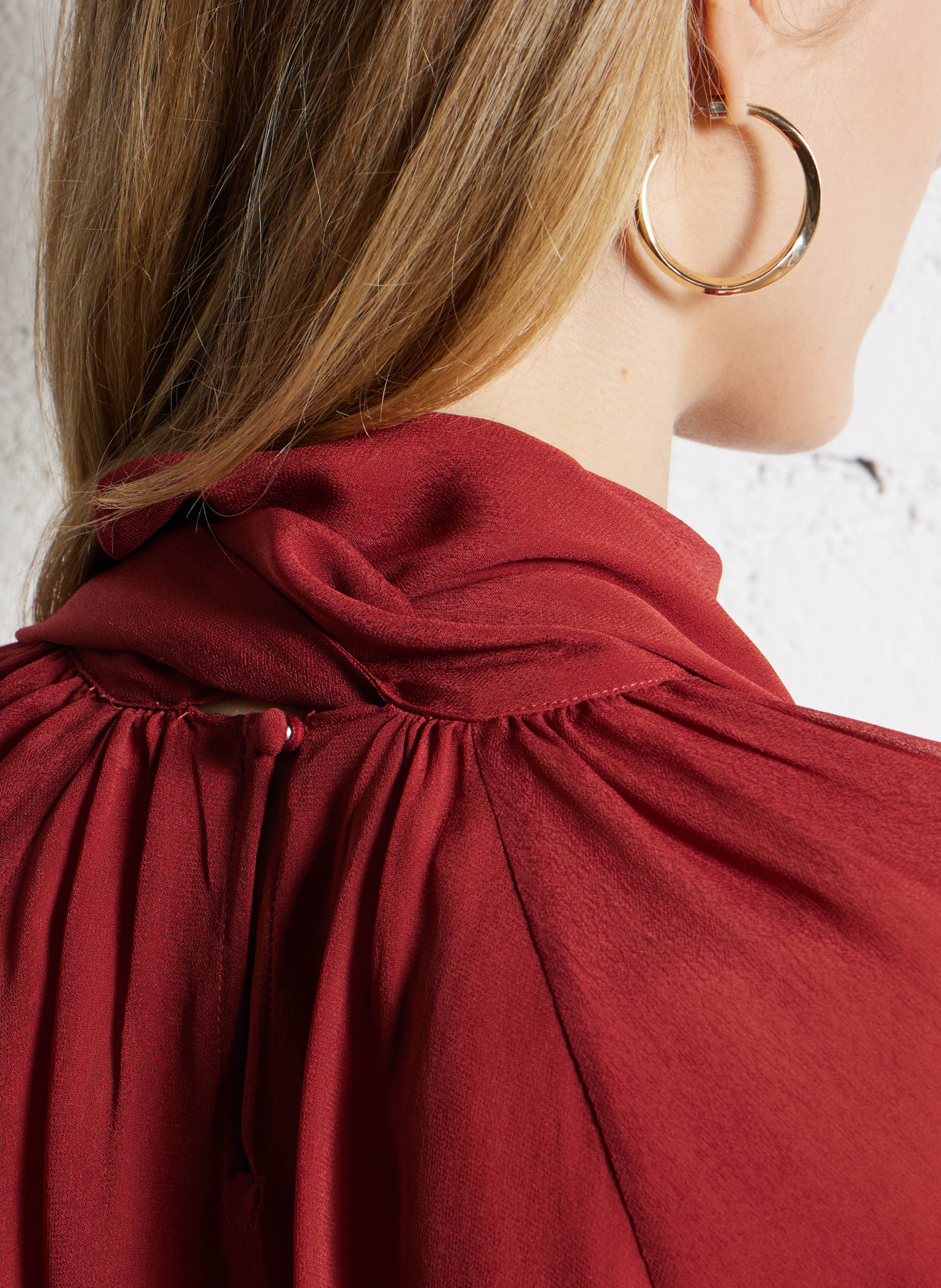 Solid high-neck blouse SUNCOO Brown