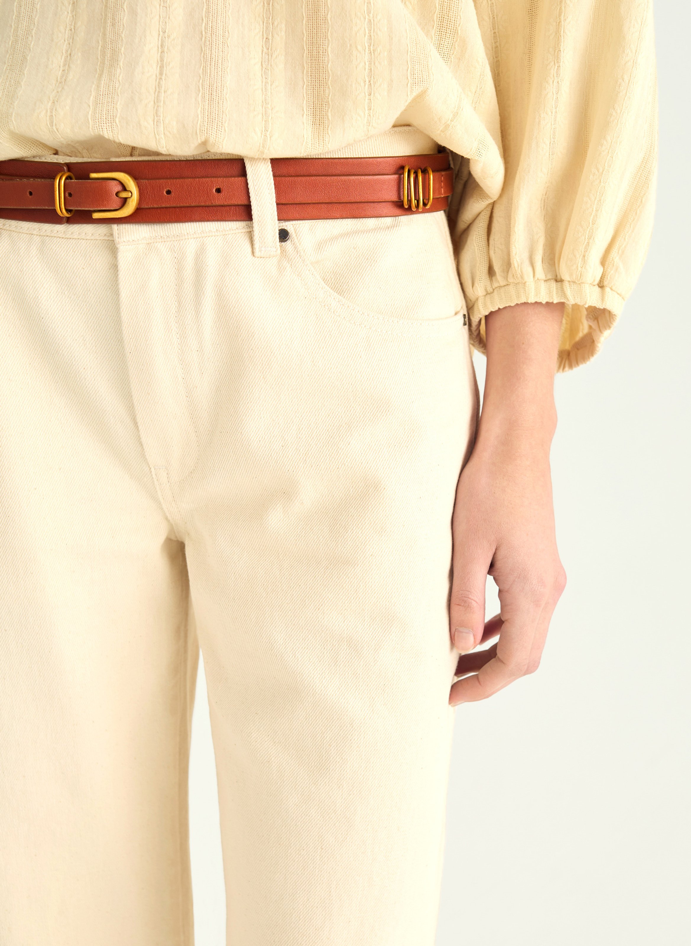 Ceinture en cuir ACOTE Marron