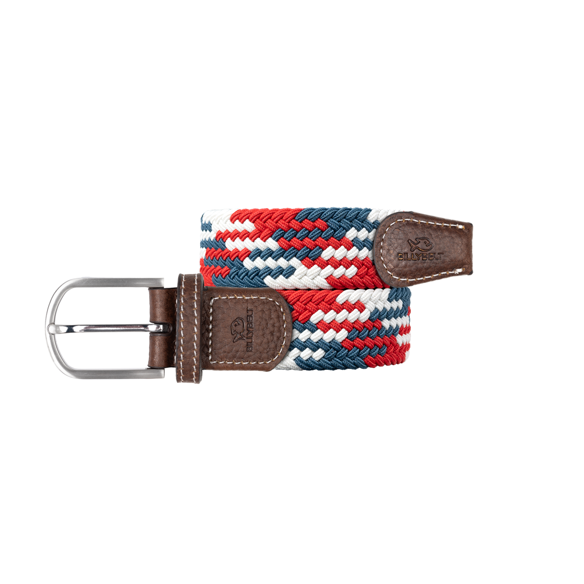 Multicolored braided elastic belt BILLYBELT Green