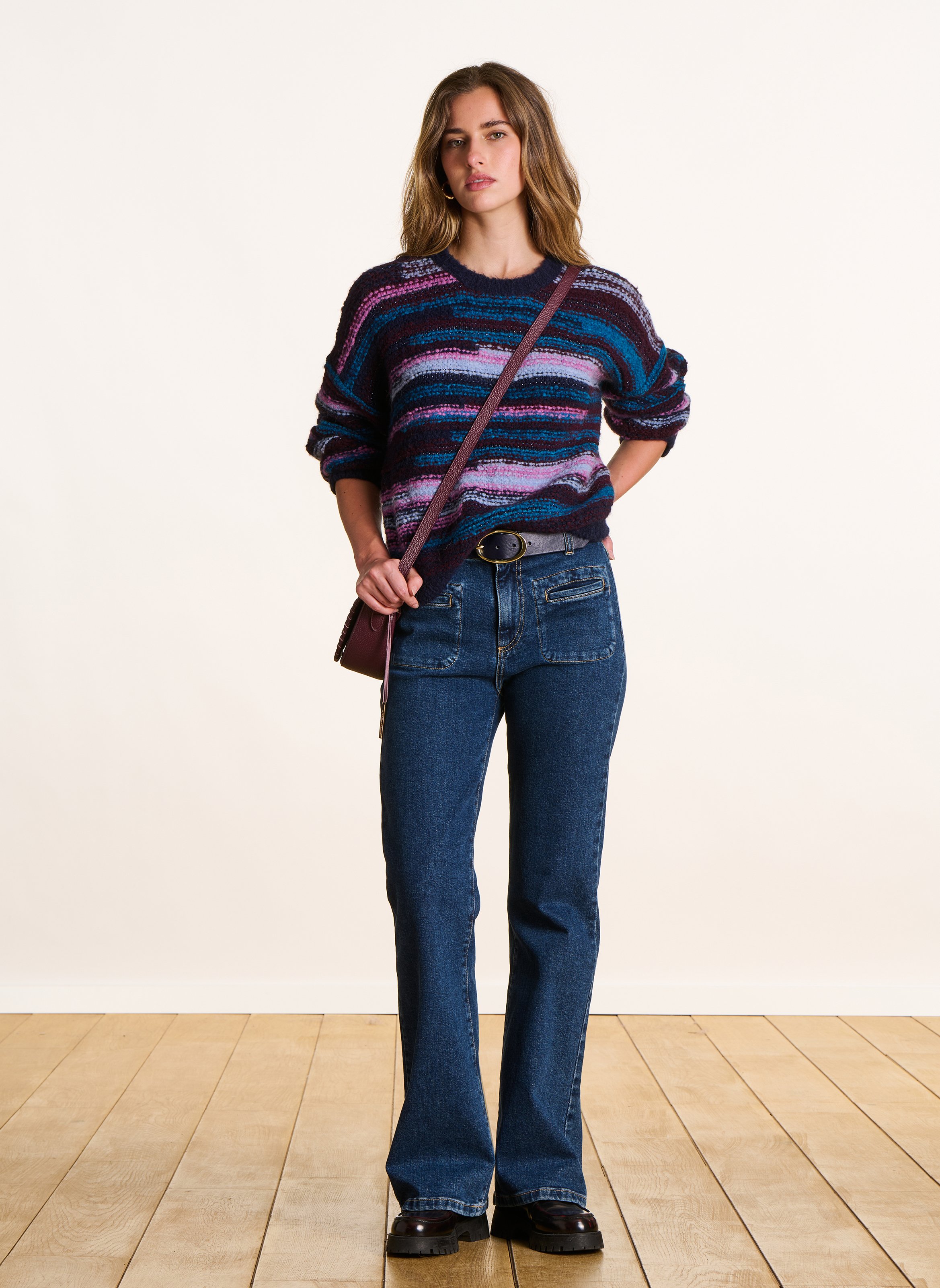 Ample striped fantasy sweater LA FEE MARABOUTEE Multicolored