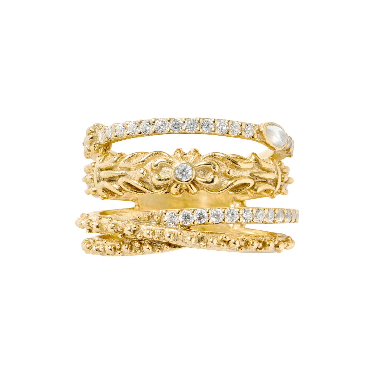 Bague à strass BA&SH Doré