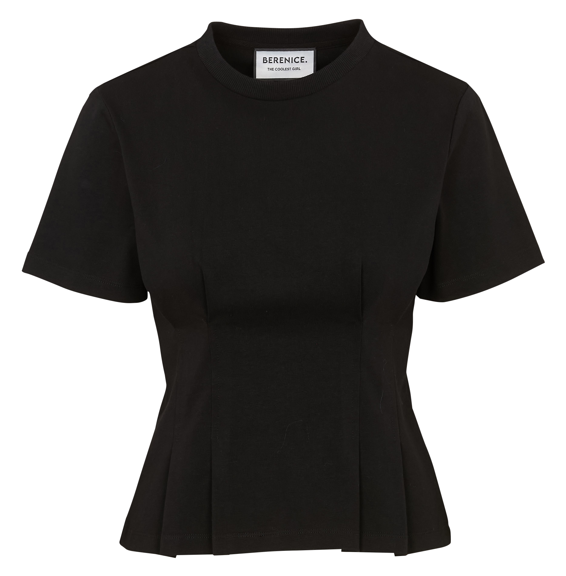 Baumwoll-Pullover mit Rundhalsausschnitt BERENICE Schwarz