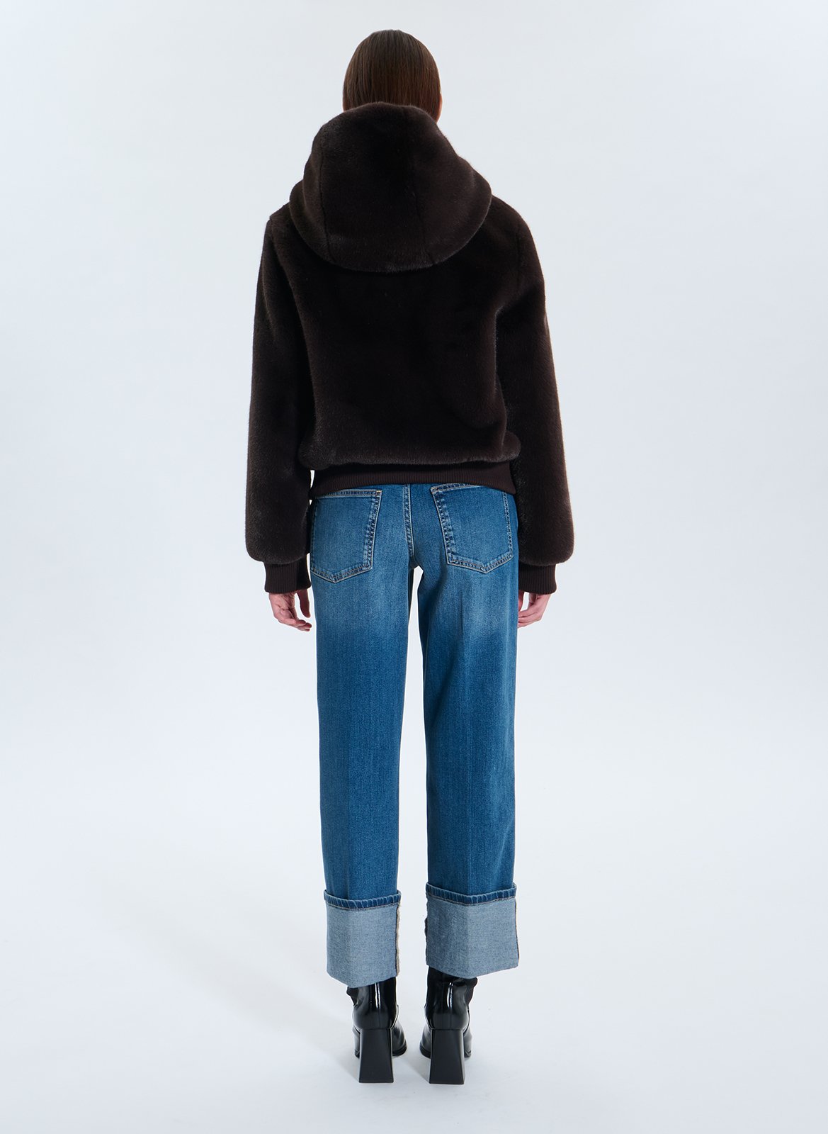 Oversize jacket with hood ZAPA Brown