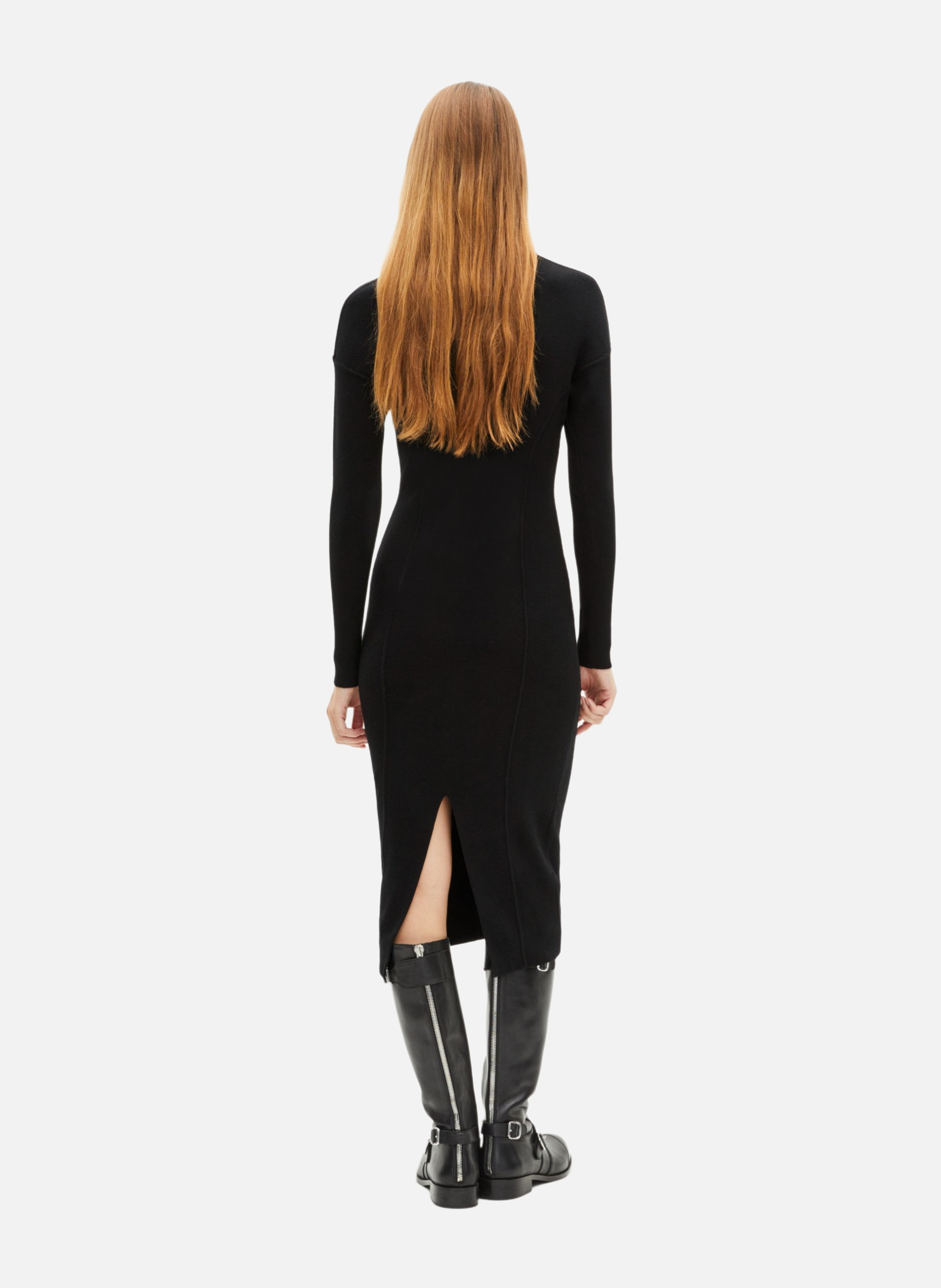 Robe longue en laine mélangée col zippé THE KOOPLES Noir
