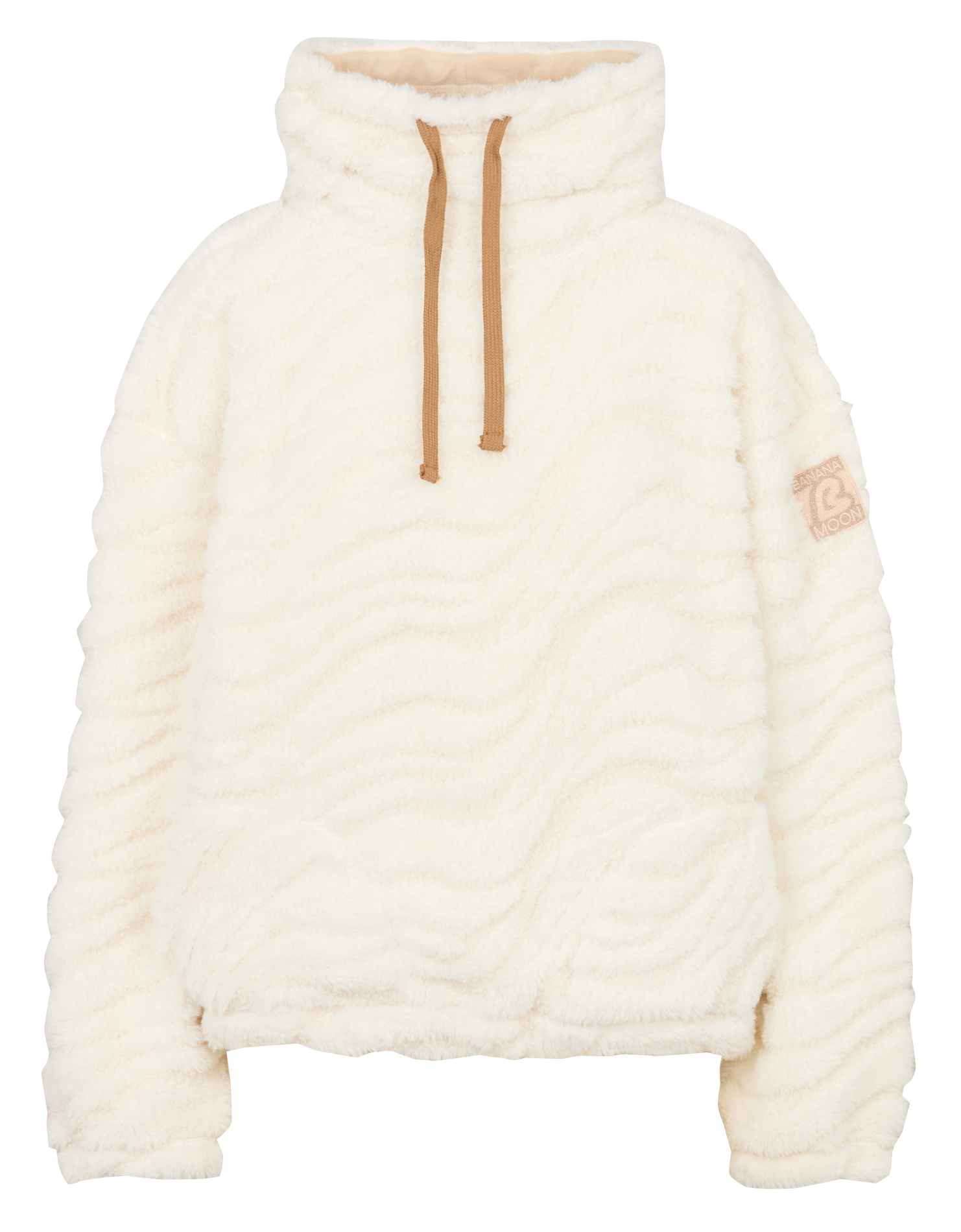 Sweatshirt aus Fake-Fell mit Stehkragen BANANA MOON Beige