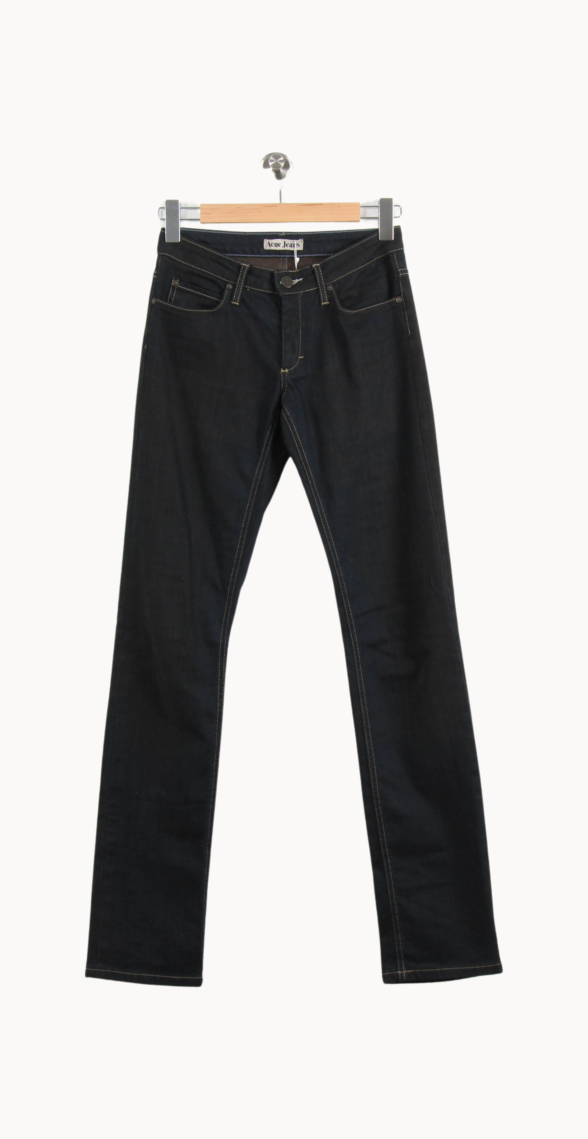 Cropped slim jeans with studs ACNE STUDIOS - Seconde Main Blue
