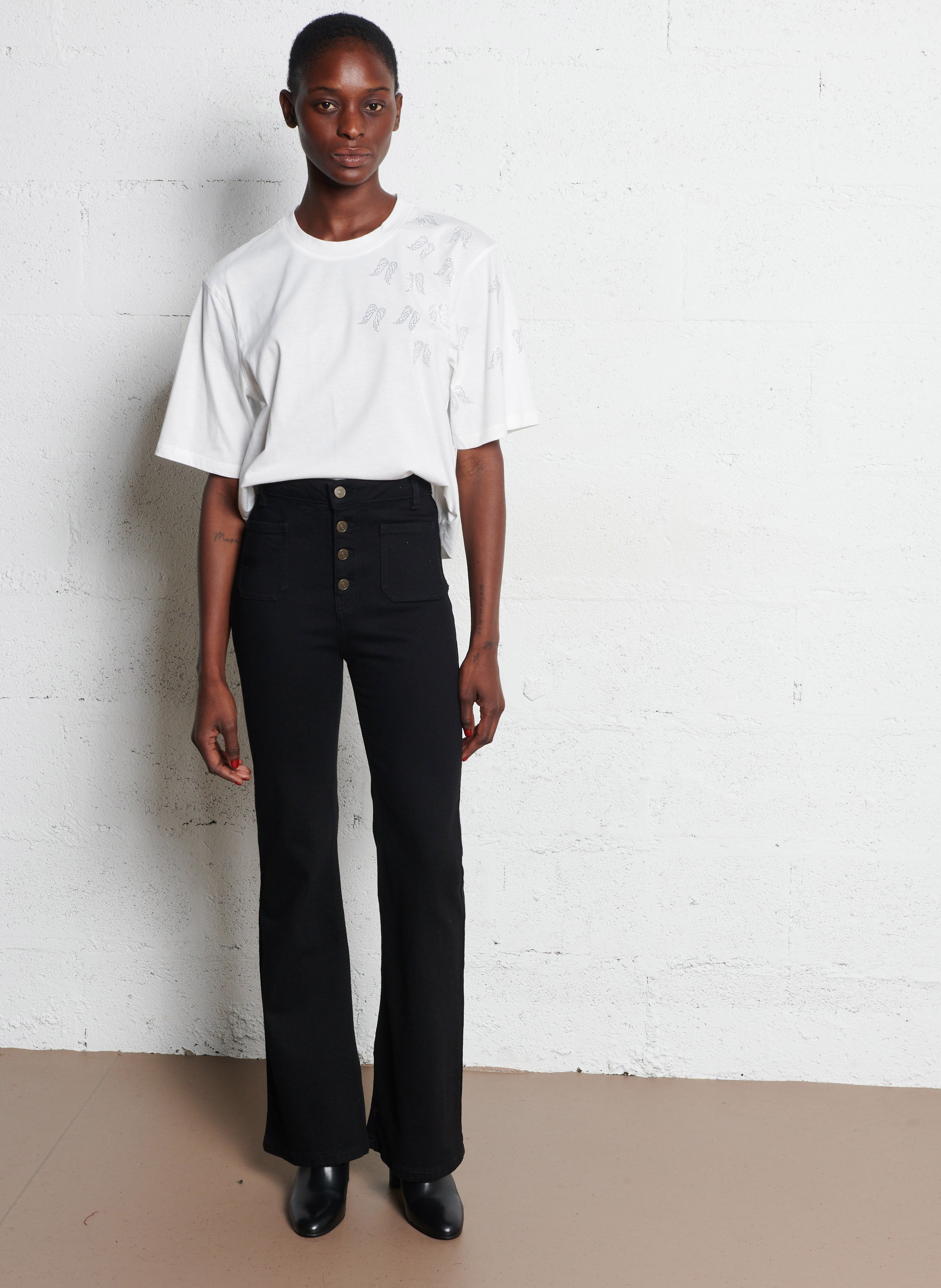 Charlotte - Flared Jeans aus Baumwolle BERENICE Schwarz