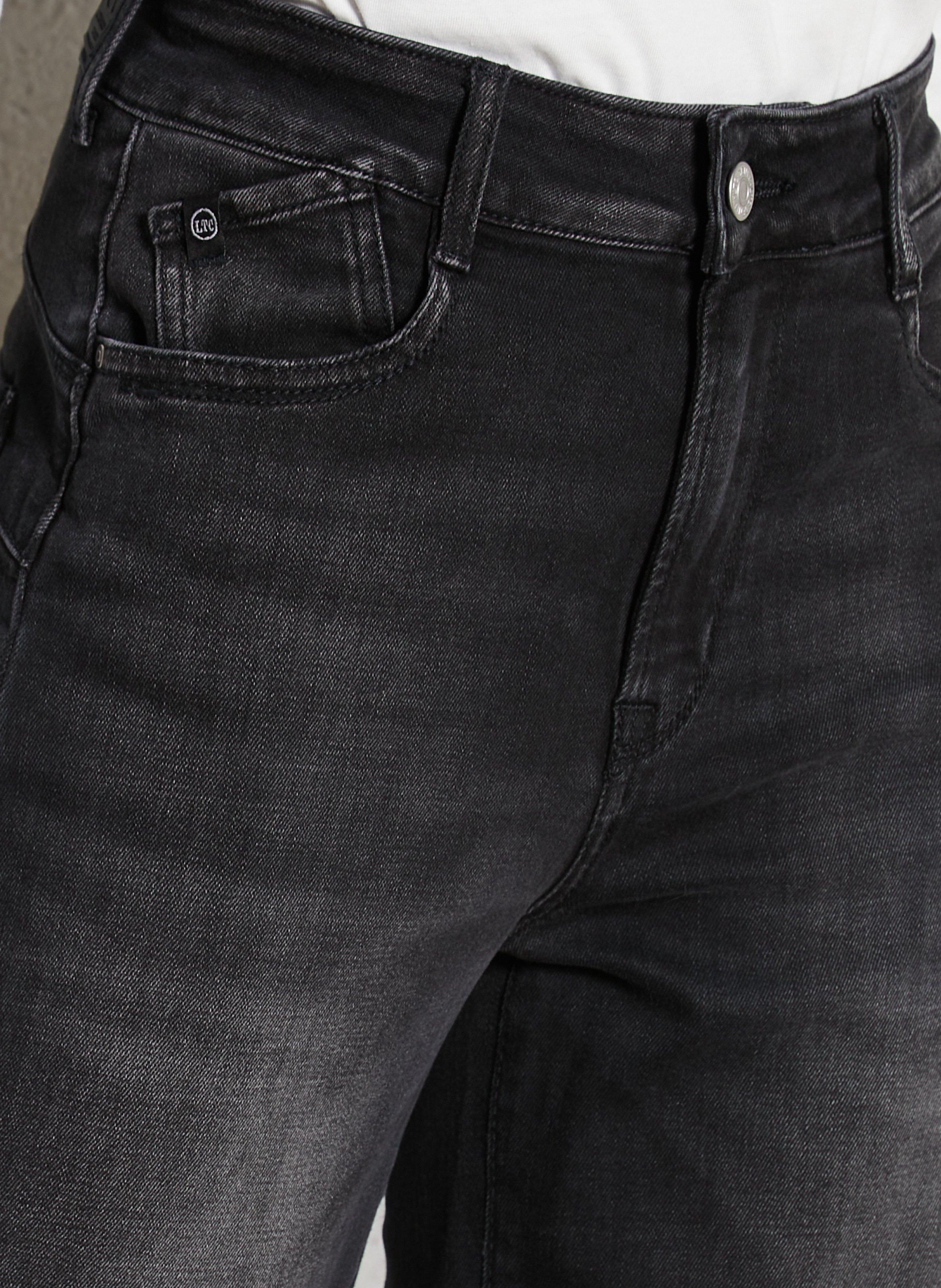 Jean large en coton mélangé LE TEMPS DES CERISES Noir