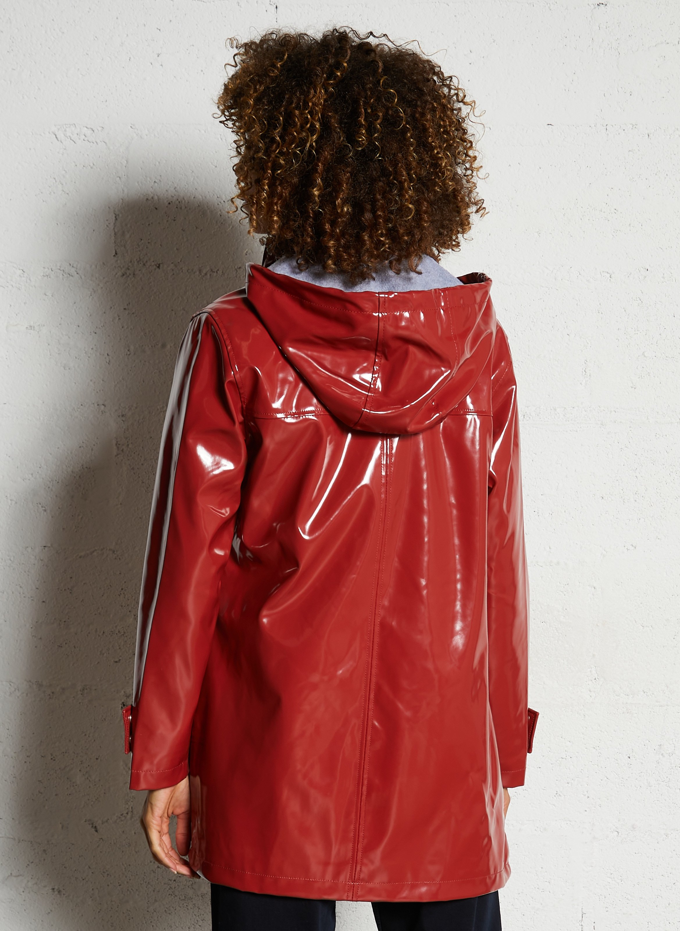 Imperméable à capuche vernis ARMOR LUX Rouge