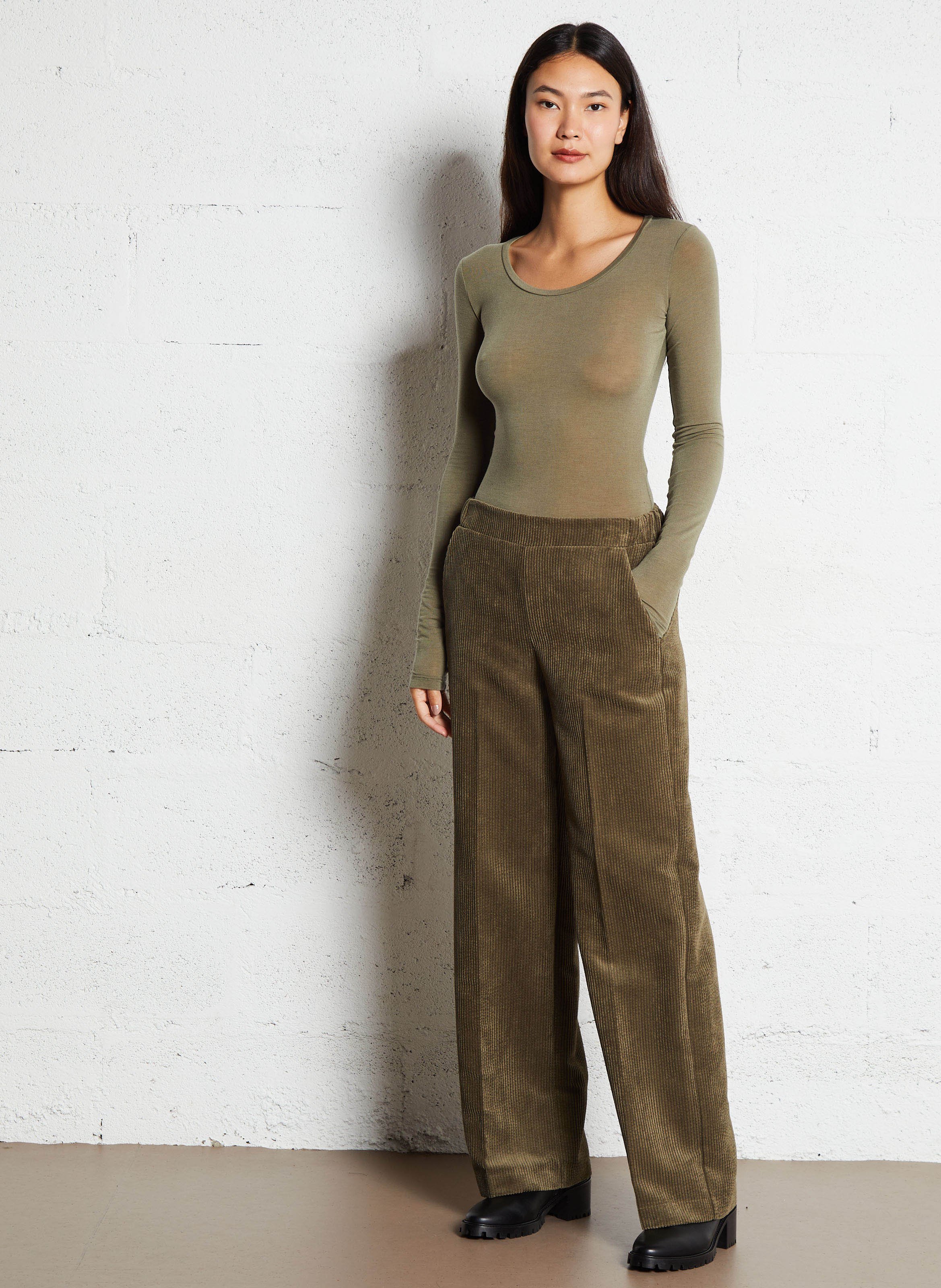 Fitted round neck T-shirt IMPERIAL Khaki