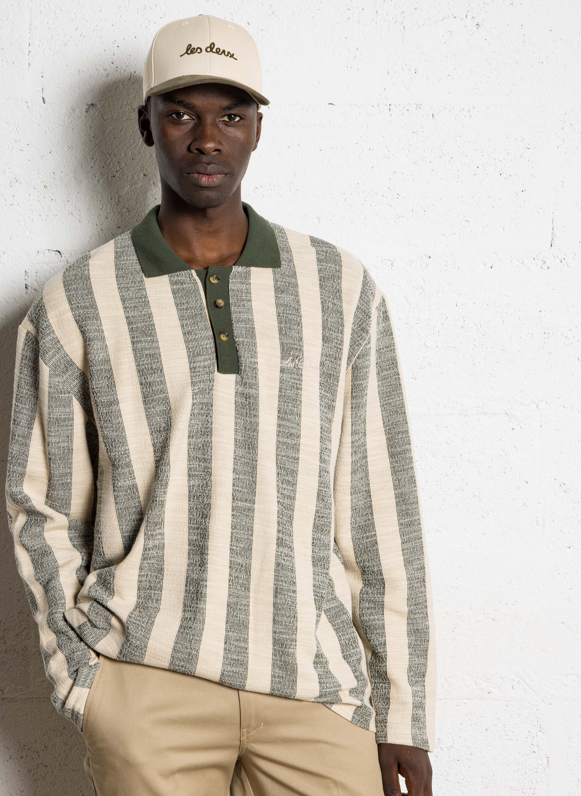 Gestreiftes Poloshirt LES DEUX Grun