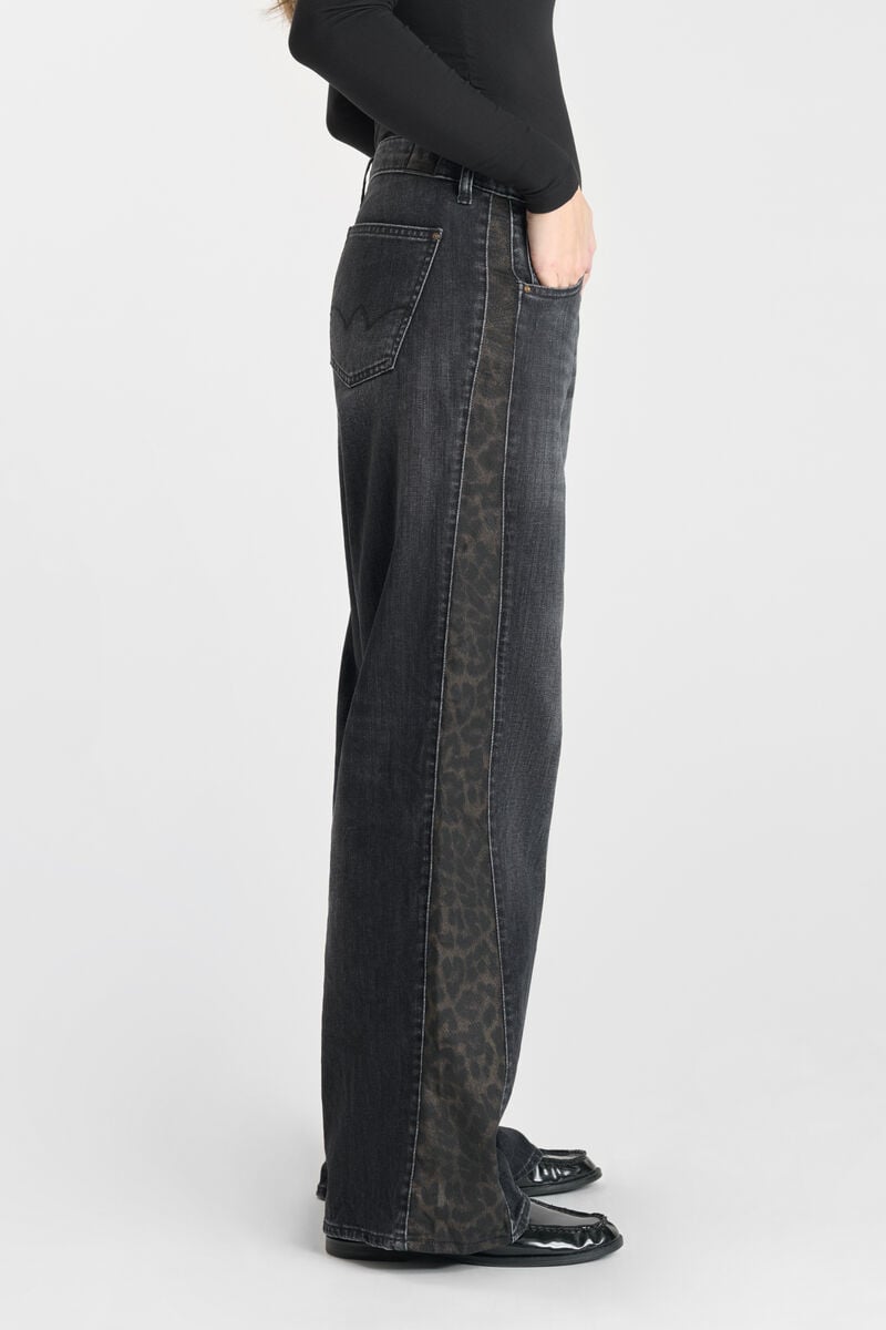 Flare wide leg jeans, length 34 LE TEMPS DES CERISES Black