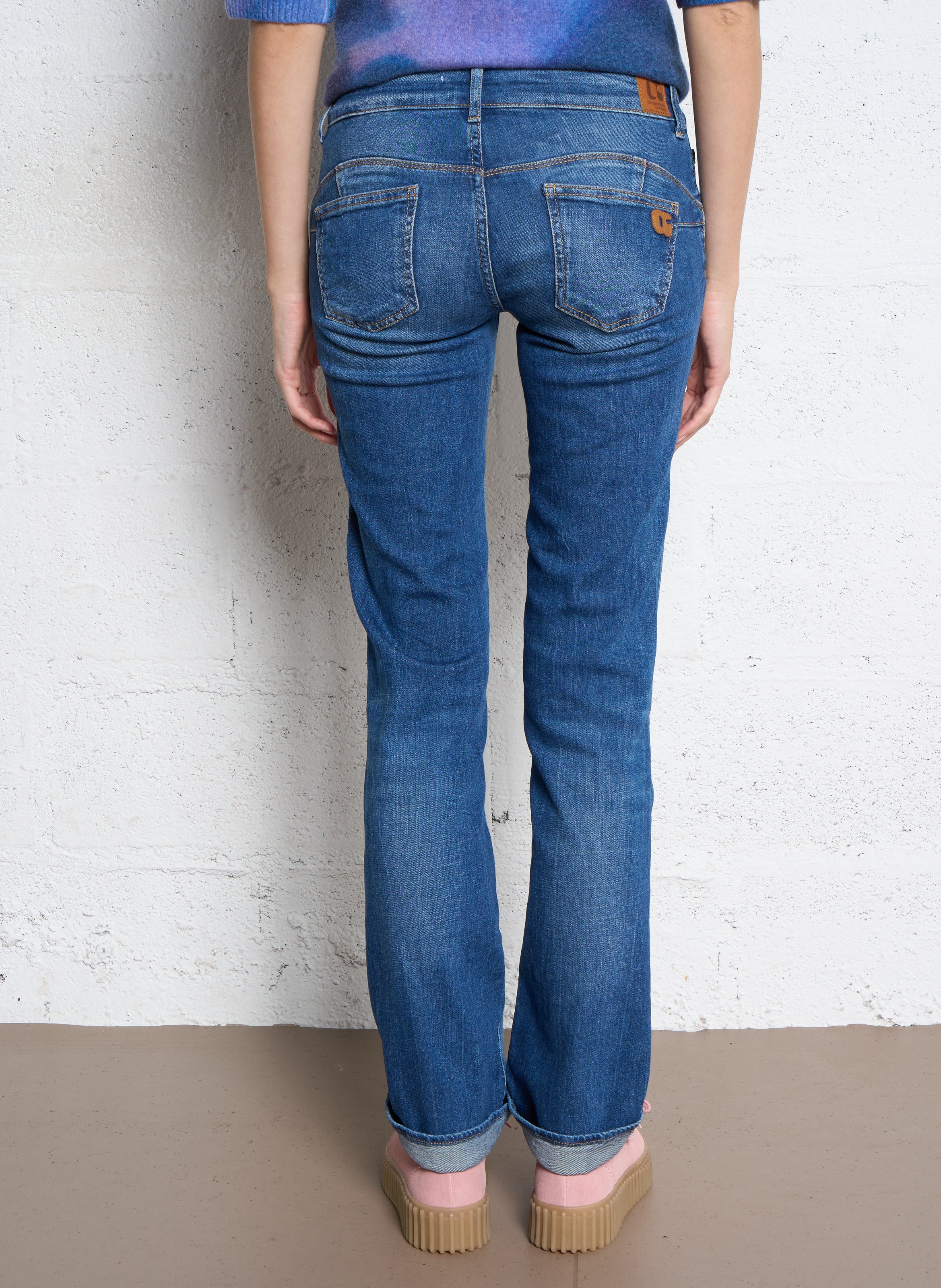 Jean droit en coton mélangé LE TEMPS DES CERISES Bleu