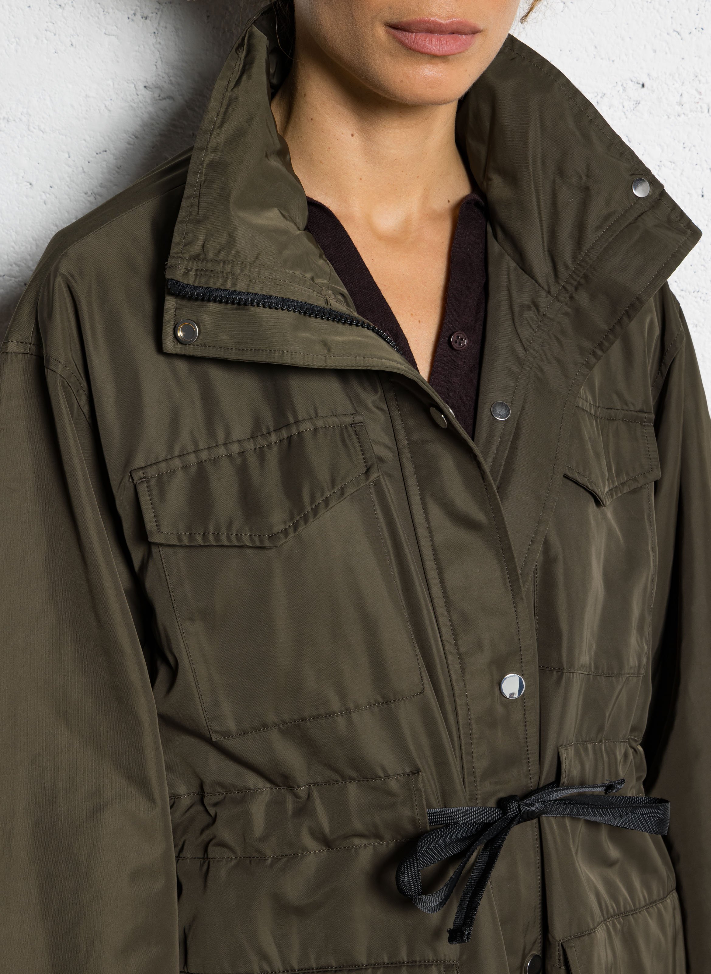 Parka met opstaande kraag BERENICE Kaki