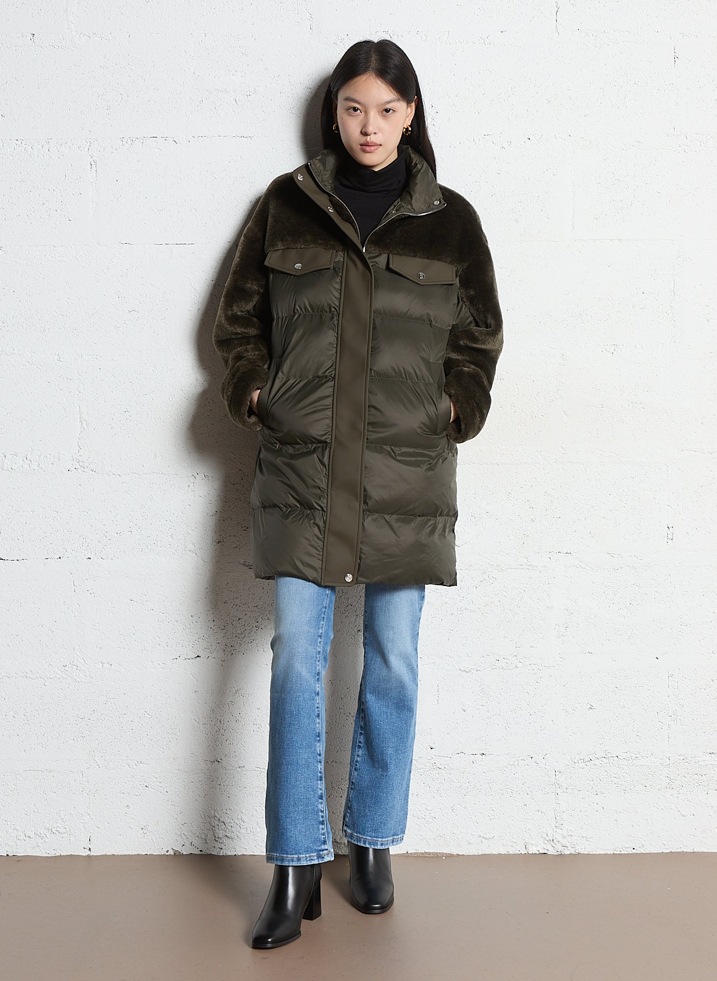 Jas met opstaande kraag BERENICE Kaki