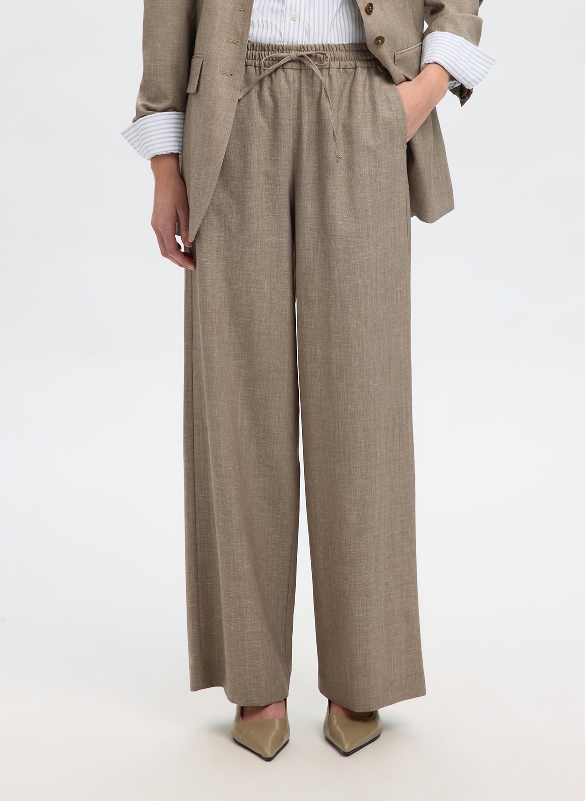 Pantalon droit SELECTED Beige