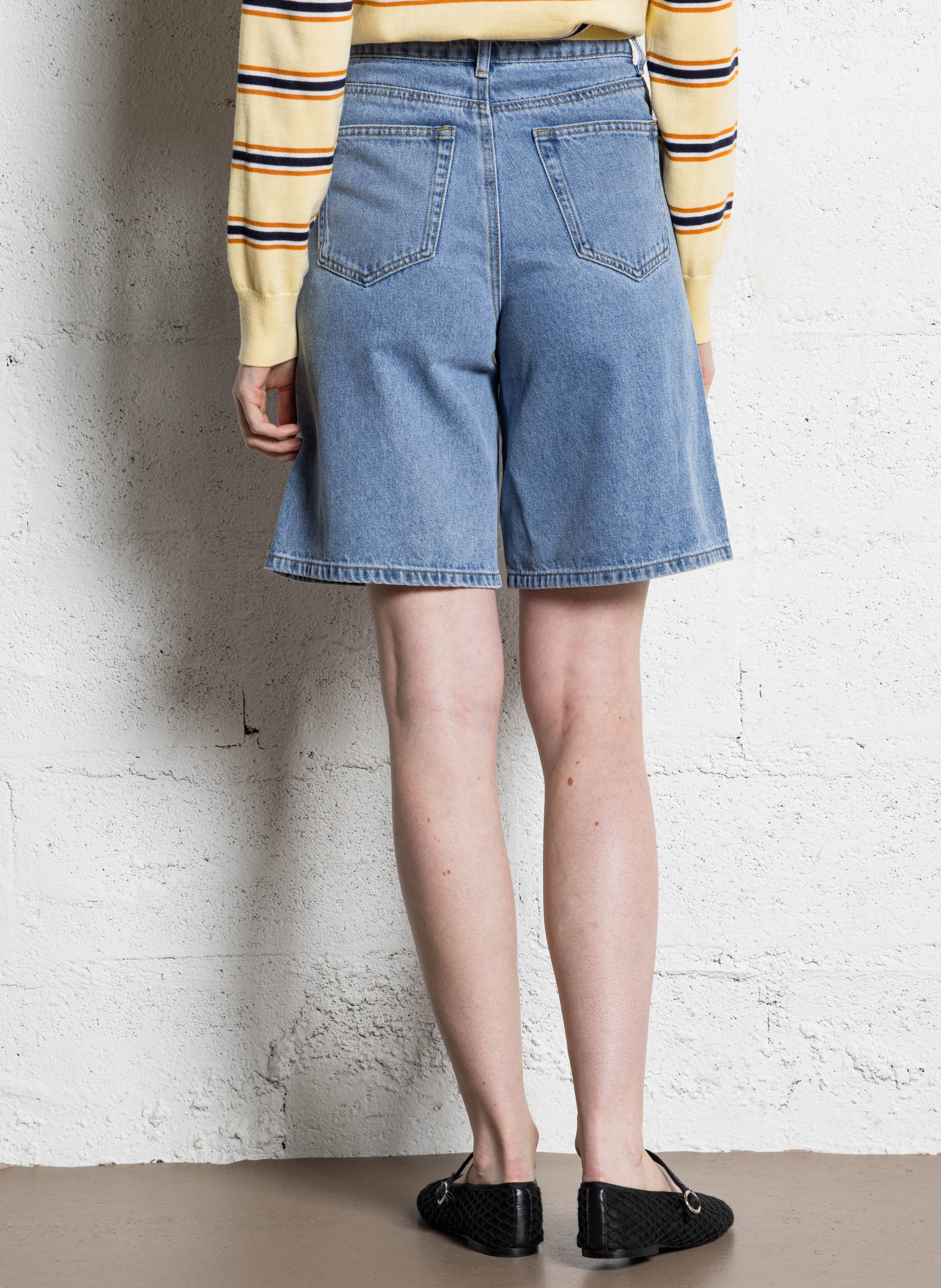 Short droit en coton SUNCOO Bleu