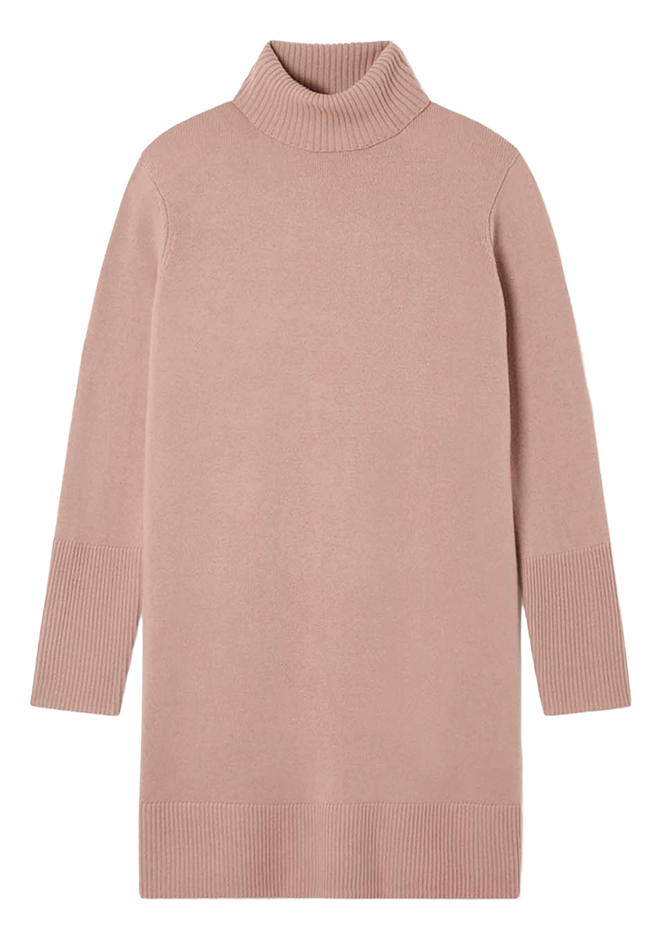 Weite Rollkragenpullover-Kleid aus gemischter Wolle TARA JARMON Beige