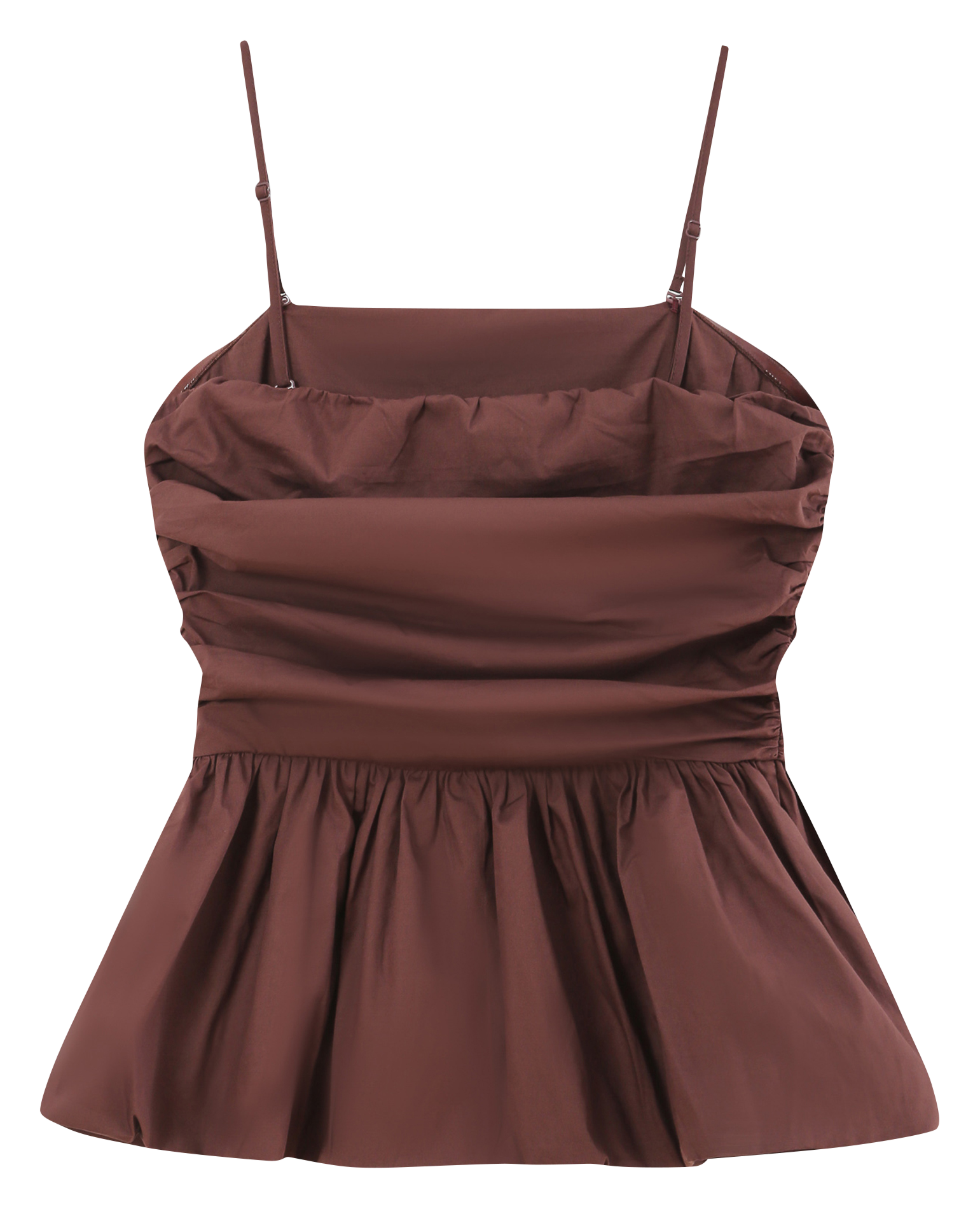 Top droit en coton imprimé GRACE ET MILA Marron