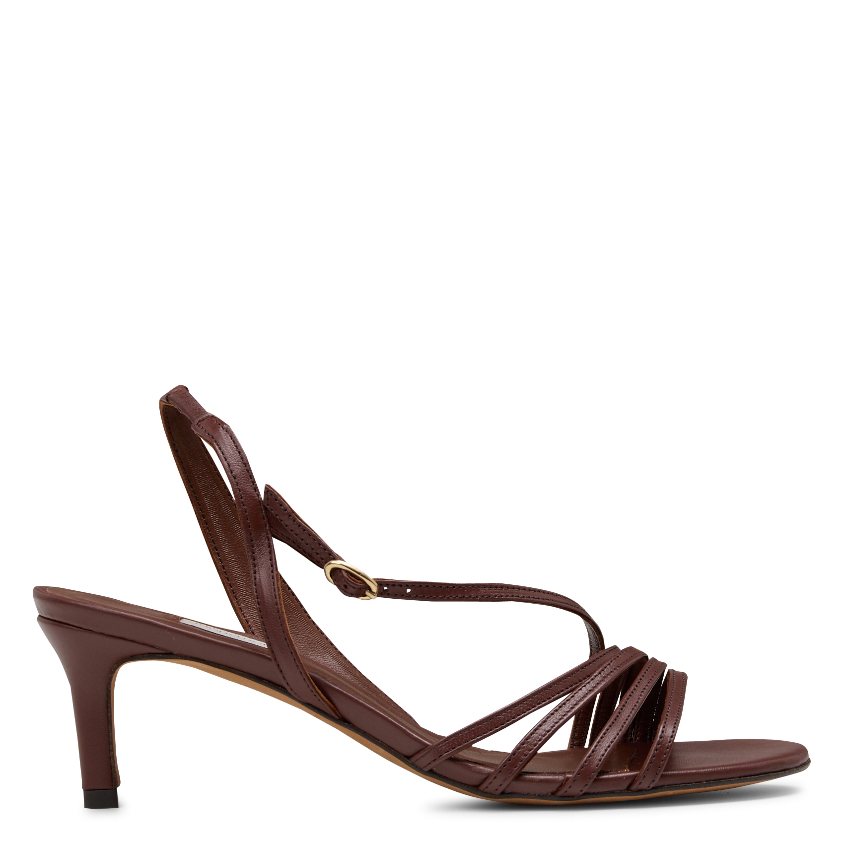 Leren sandaaltje met hak ANONYMOUS COPENHAGEN Bruin